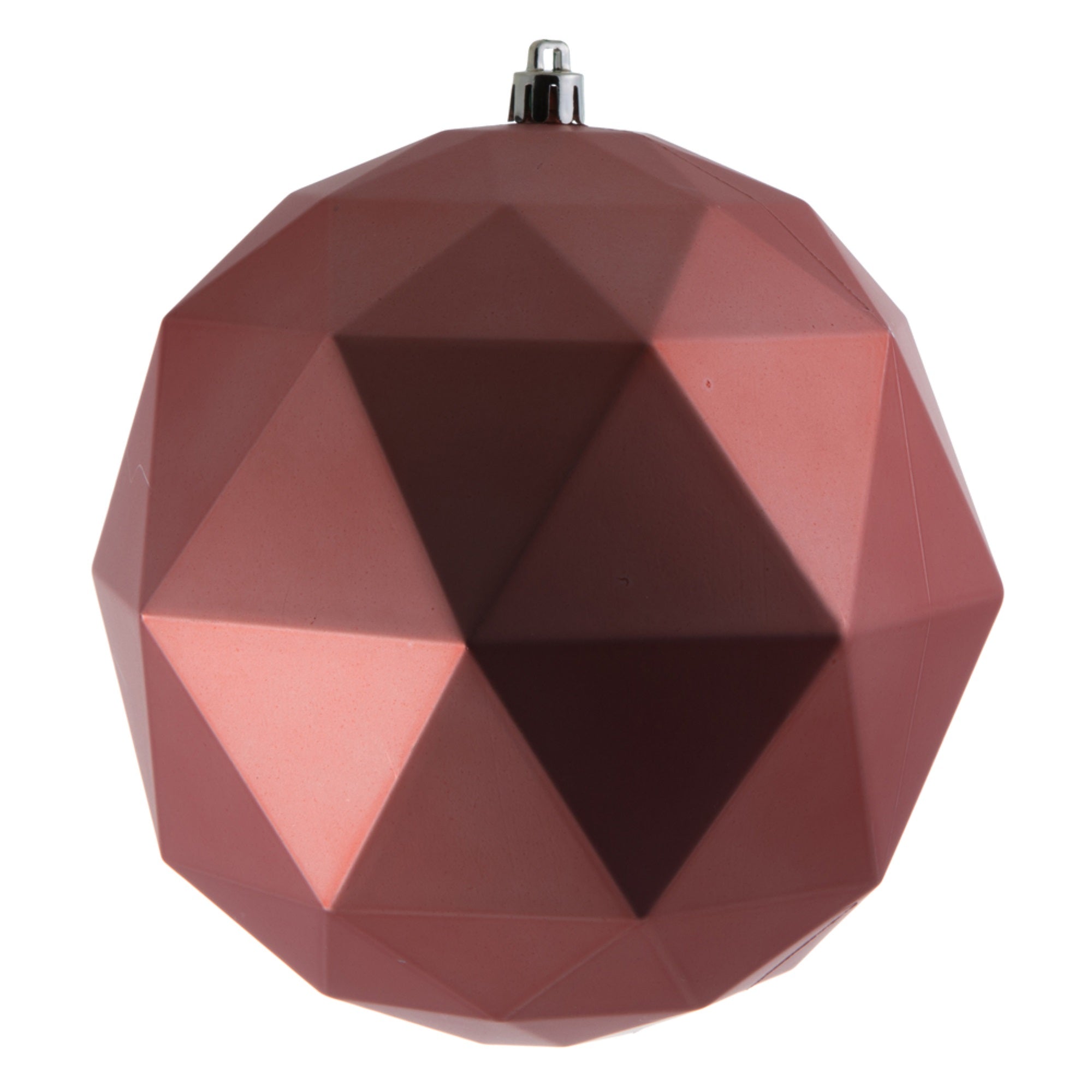 6” Coral Matte Geometric Ball 4/bag