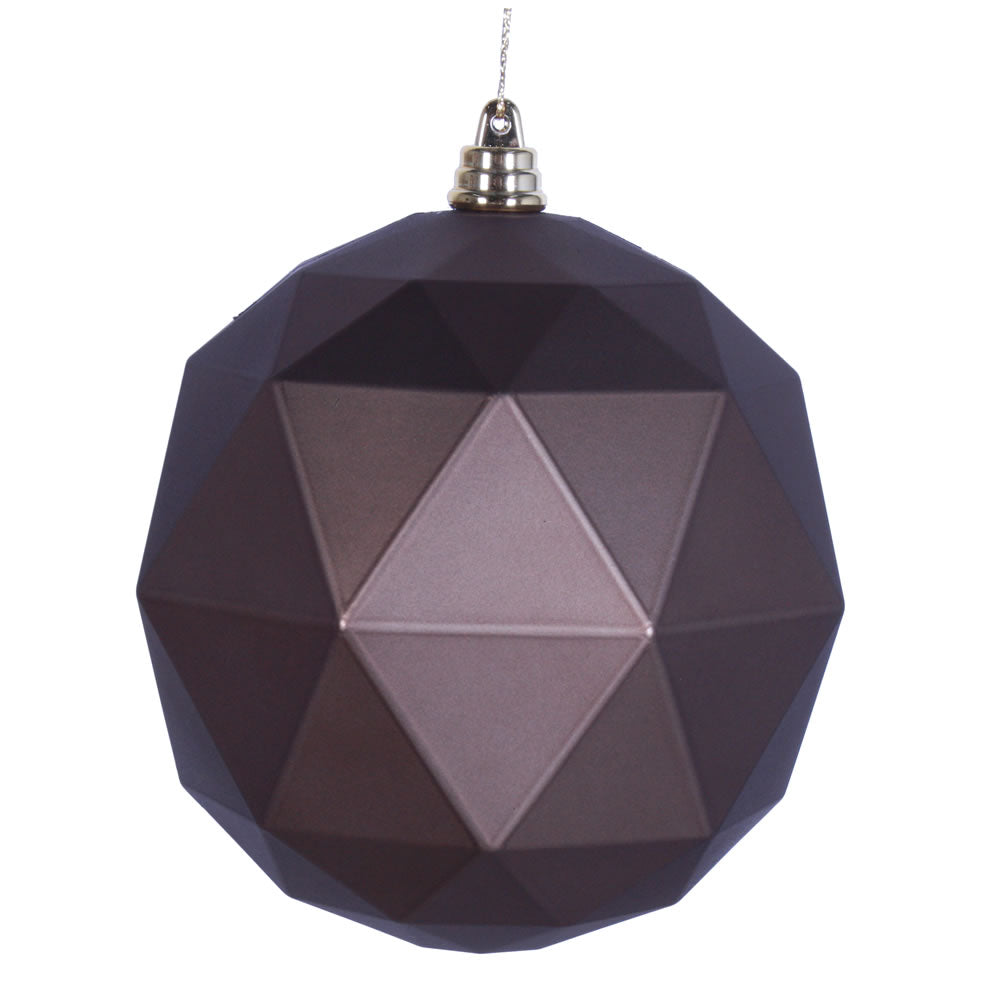 Vickerman 6” Mocha Matte Geometric Ball 4/bag - M177476DM