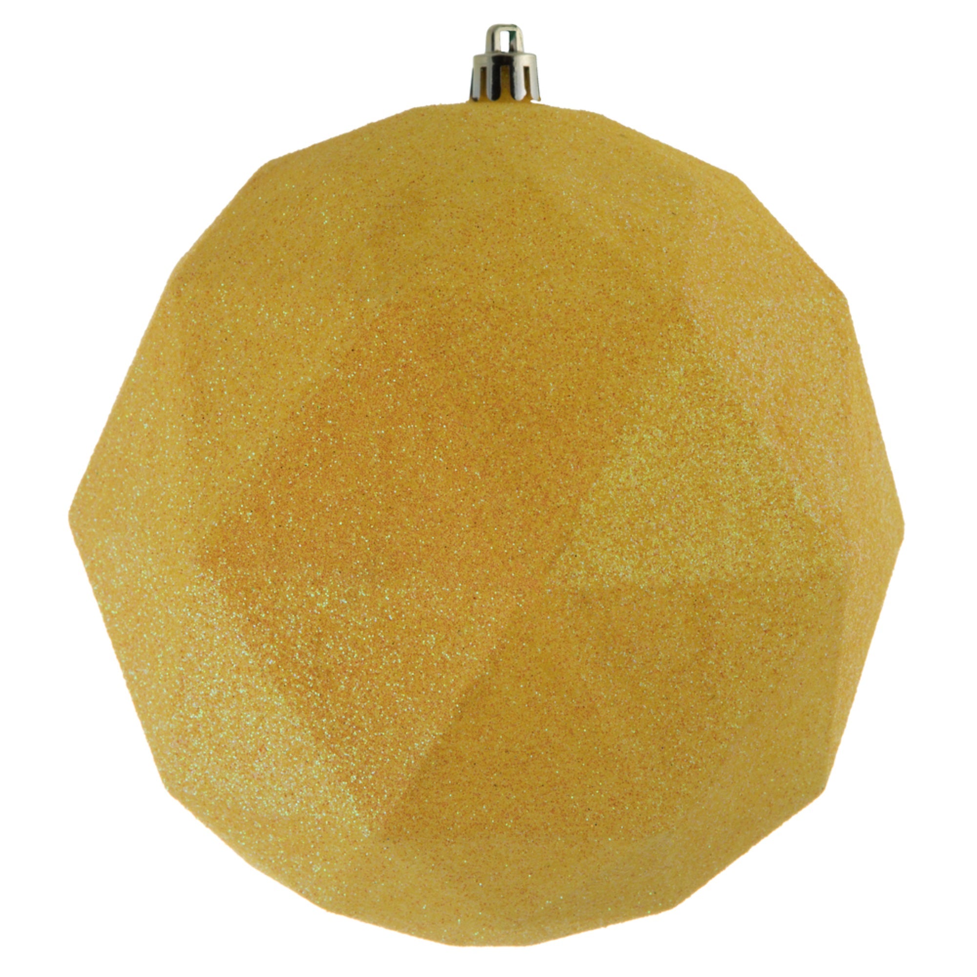 6” Yellow Glitter Geometric Ball 4/bag