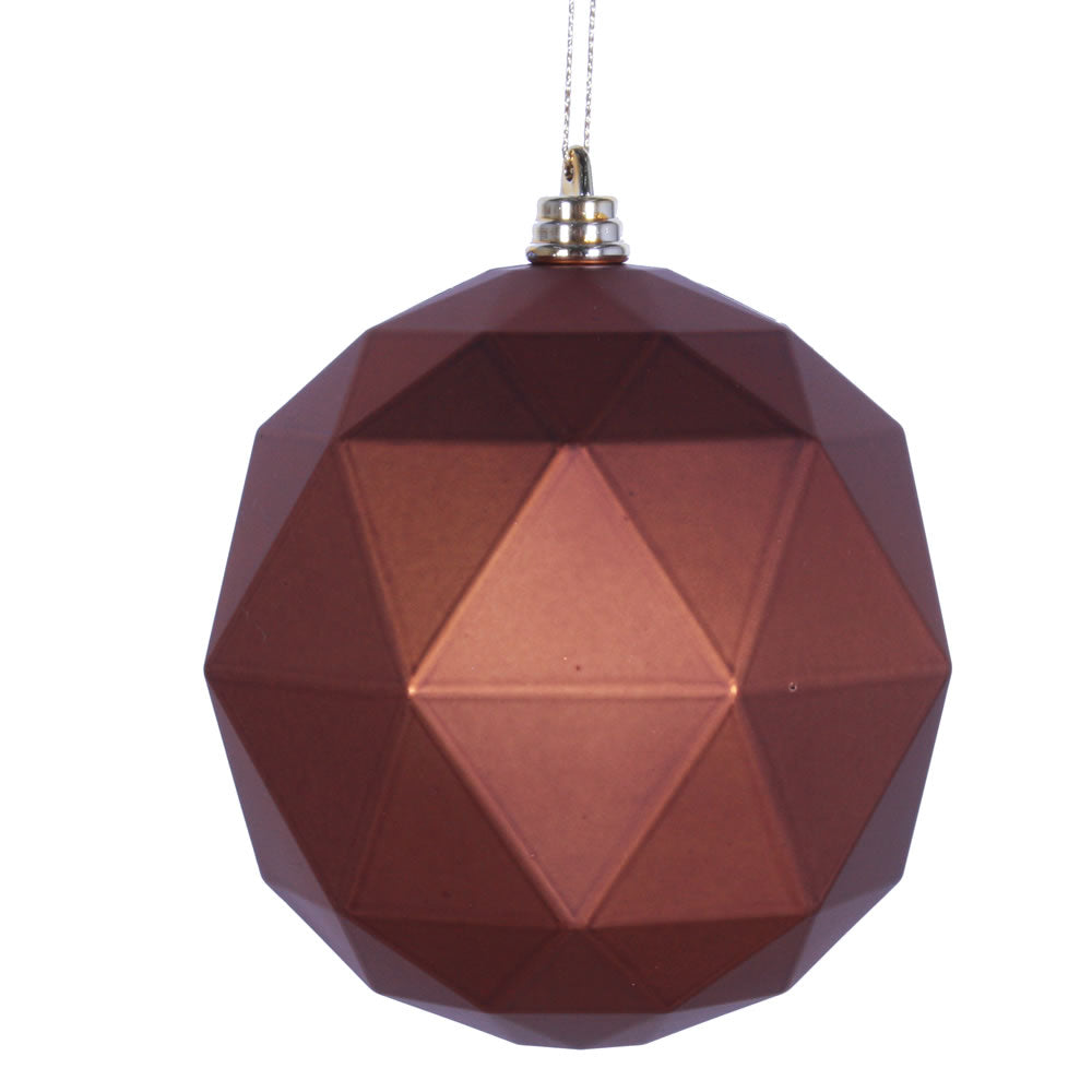 Vickerman 6” Copper Matte Geometric Ball 4/bag - M177488DM