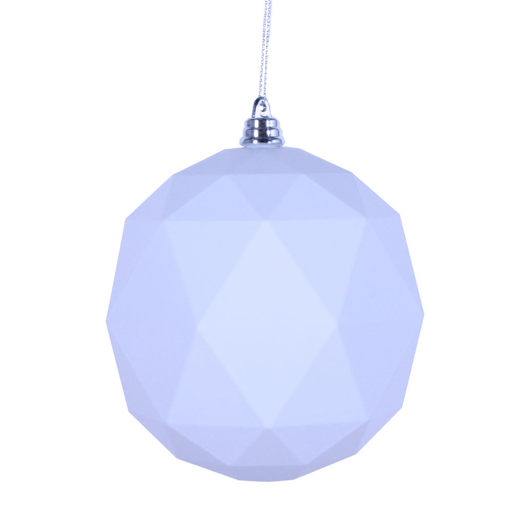 Vickerman 8” White Matte Geometric Ball - M177511DM