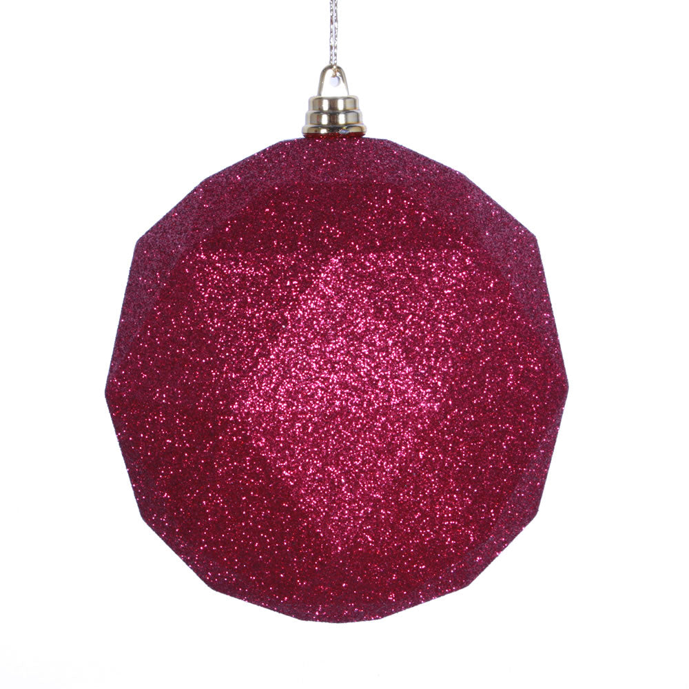 Vickerman 8” Wine Glitter Geometric Ball - M177519DG