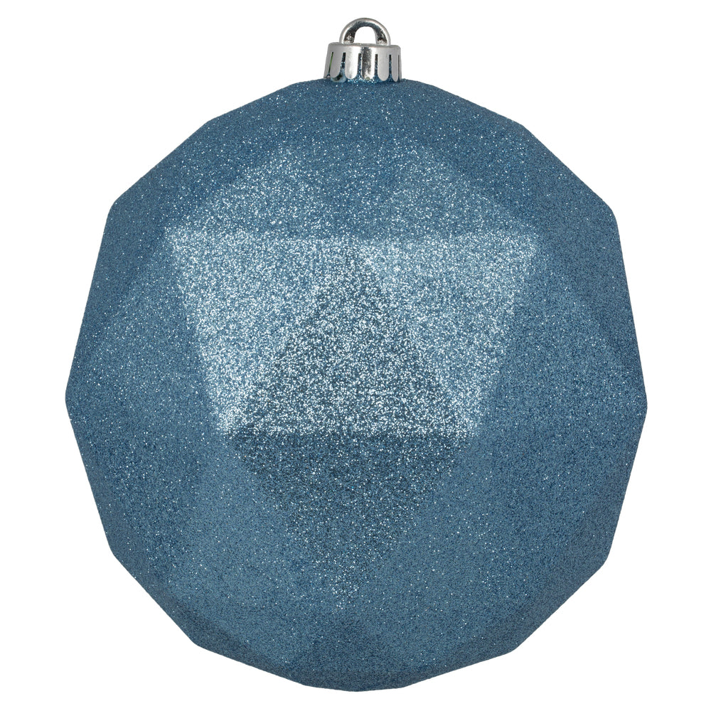 Vickerman 8” Periwinkle Glitter Geometric Ball - M177529DG