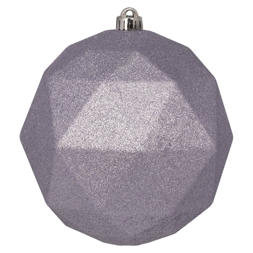 Vickerman 8” Lilac Glitter Geometric Ball - M177534DG