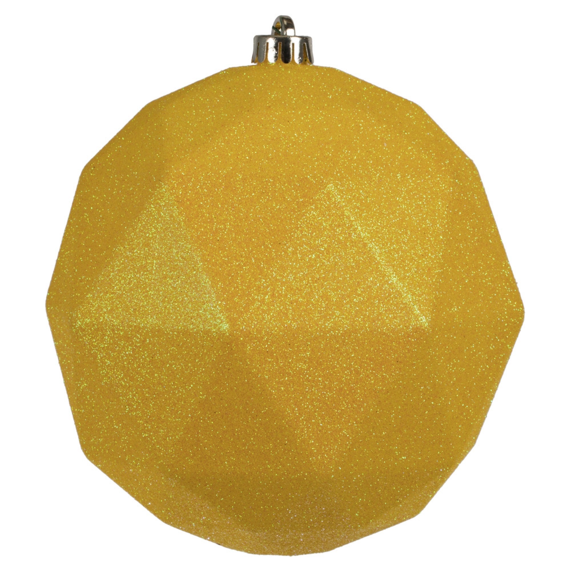 8” Yellow Glitter Geometric Ball
