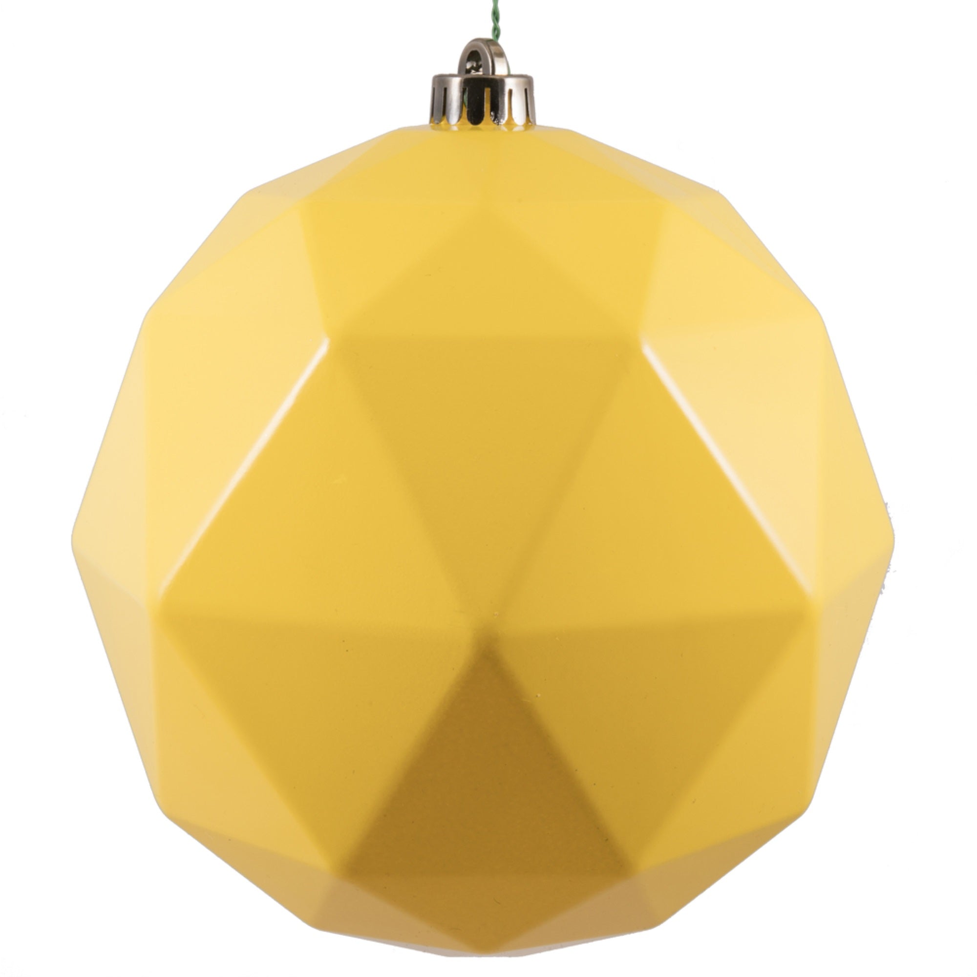 8” Yellow Shiny Geometric Ball