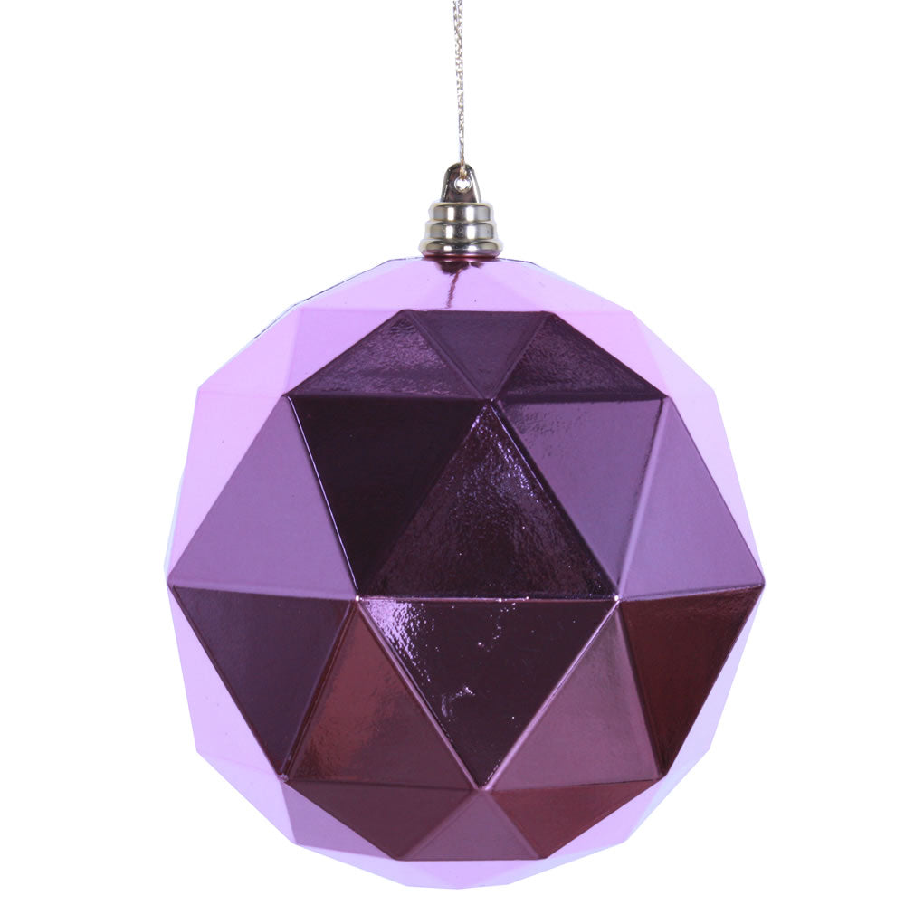 Vickerman 8” Pink Shiny Geometric Ball - M177579DS