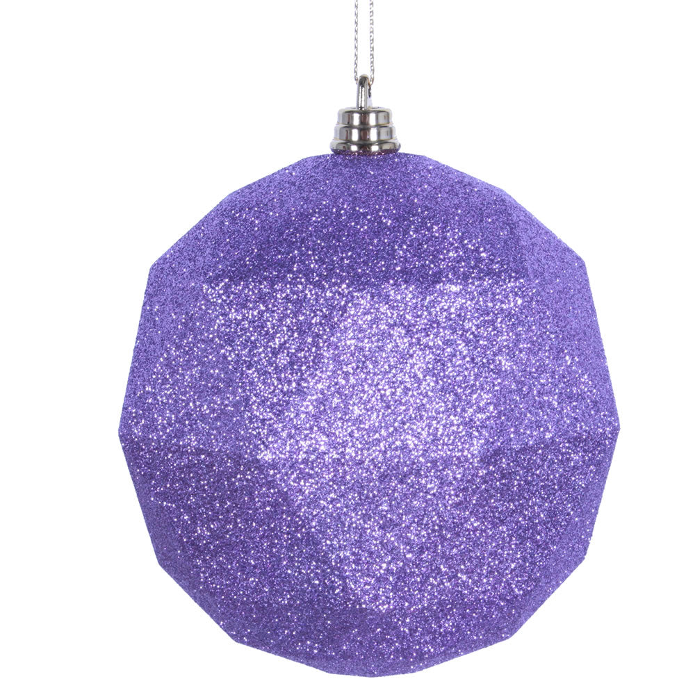Vickerman 8” Lavender Glitter Geometric Ball - M177586DG