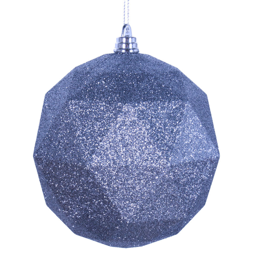 Vickerman 8” Pewter Glitter Geometric Ball - M177587DG