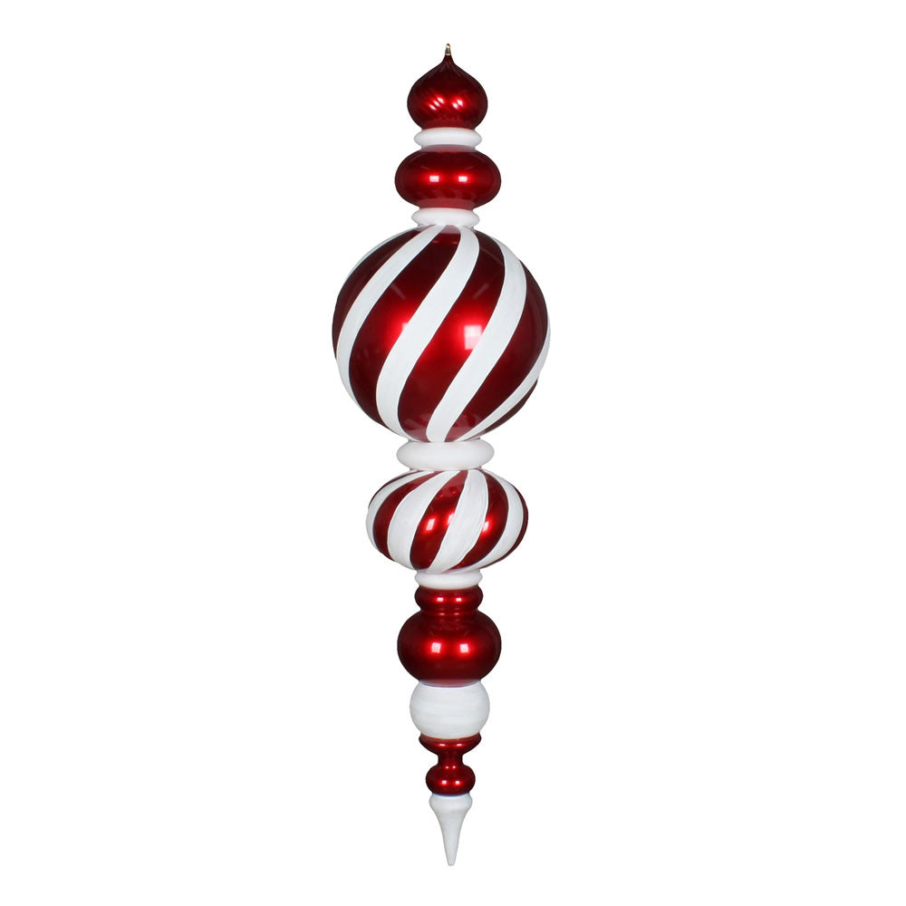 Vickerman 62” Red/White Candy Jumbo Finial Orn - M180104