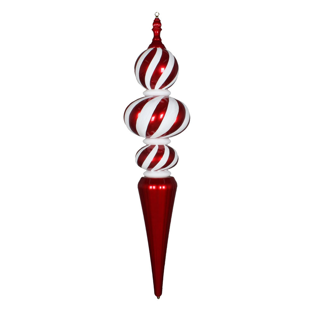 Vickerman 51” Red/White Candy Finial Orn - M180105