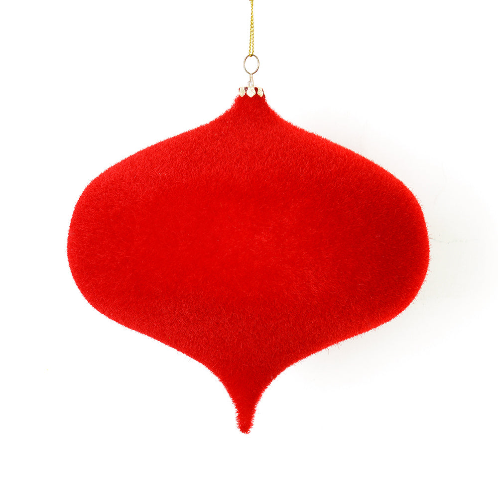 Vickerman 6” Red Flocked Onion Ornament 4/Bag - M181603