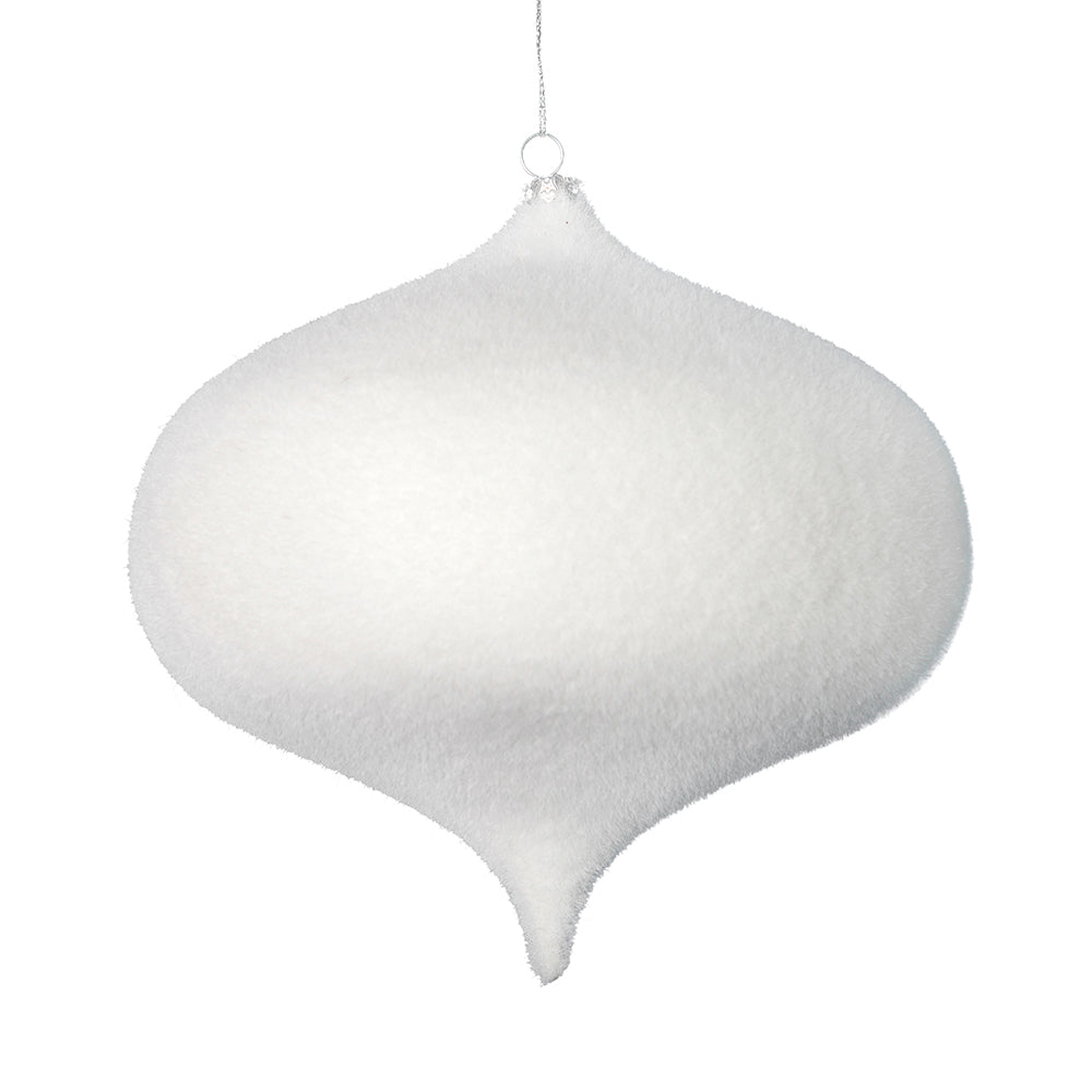 Vickerman 6” White Flocked Onion Ornament 4/Bag - M181611
