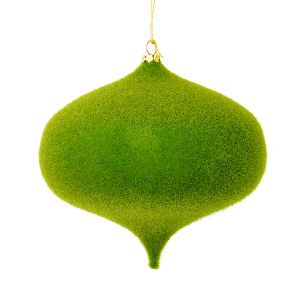 Vickerman 6” Moss Green Flocked Onion Orn 4/Bag - M181664