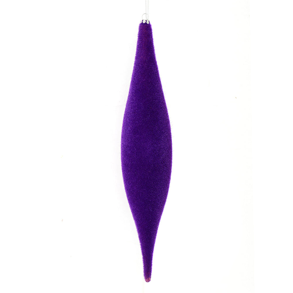 Vickerman 13” Purple Flocked Shuttle Orn 3/Bag - M182066