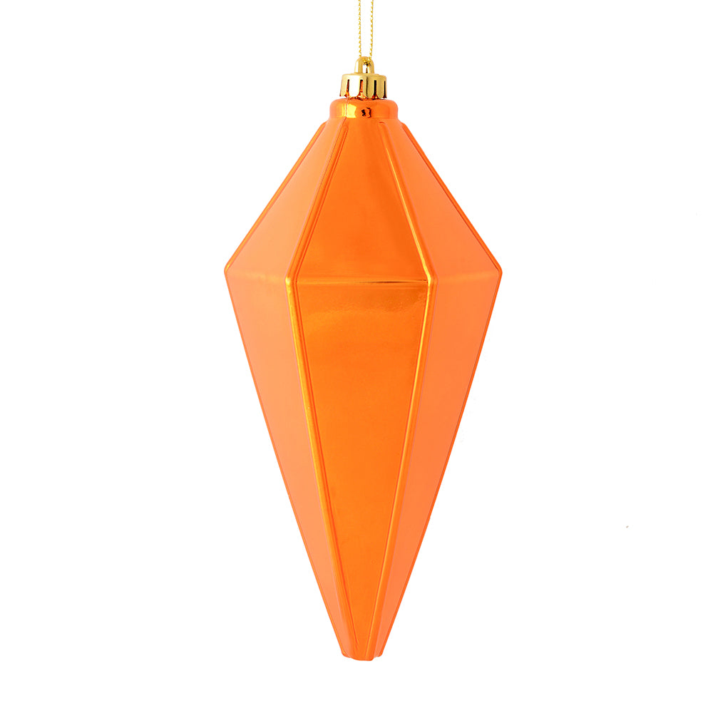 Vickerman 7” Brn Orange Shiny Lantern Ornamnt 4/Ba - M183018S
