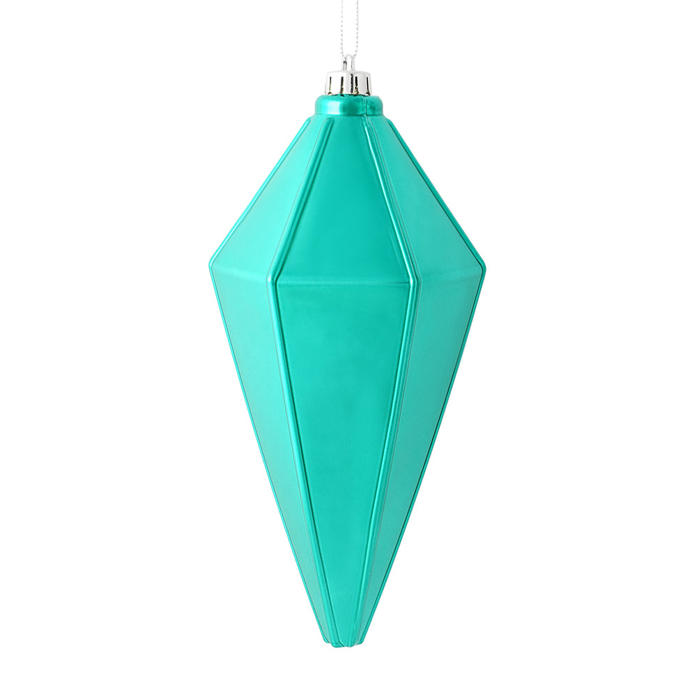 Vickerman 7” Teal Shiny Lantern Ornament 4/Bag - M183042S