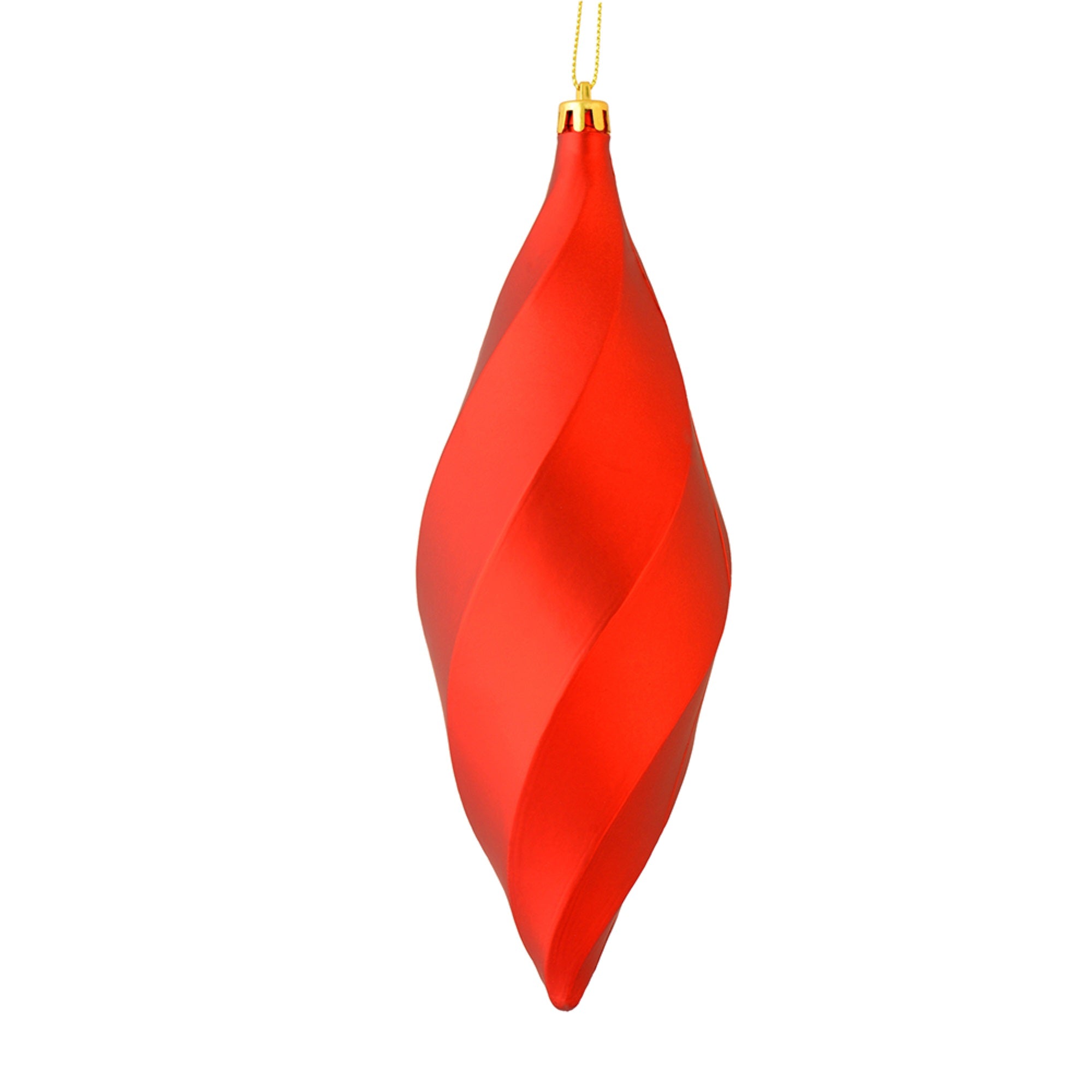8” Red Matte Swirl Finial 6/Bag