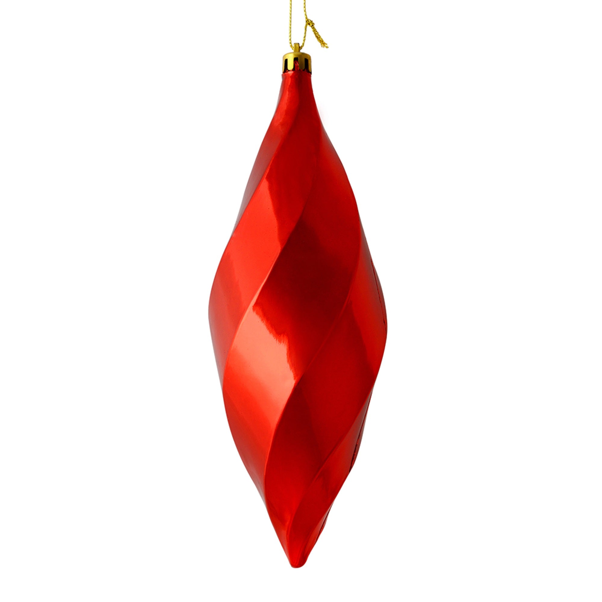 8” Red Shiny Swirl Finial 6/Bag