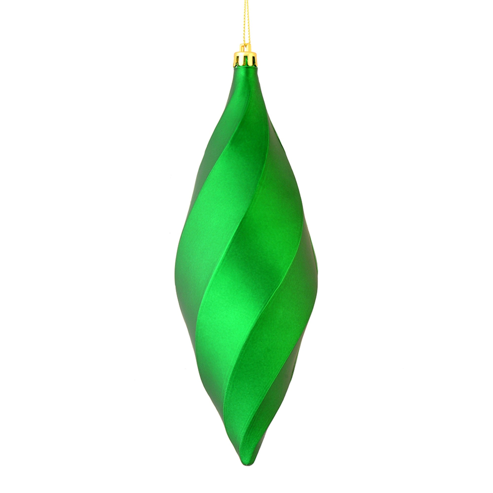 8” Green Matte Swirl Finial 6/Bag