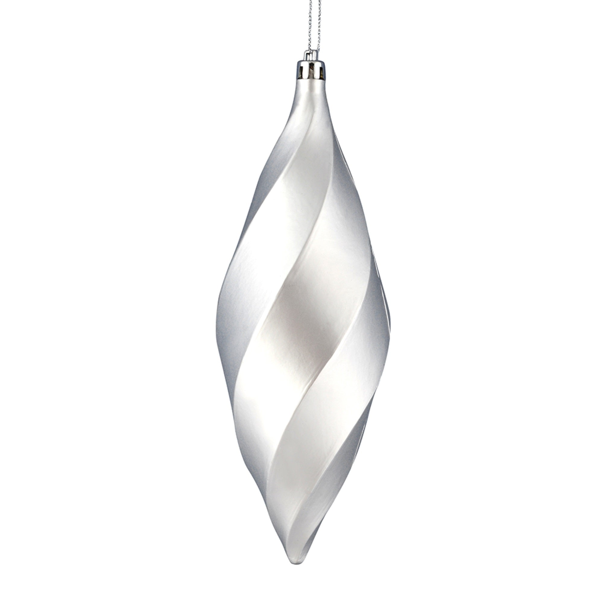 8” Silver Matte Swirl Finial 6/Bag