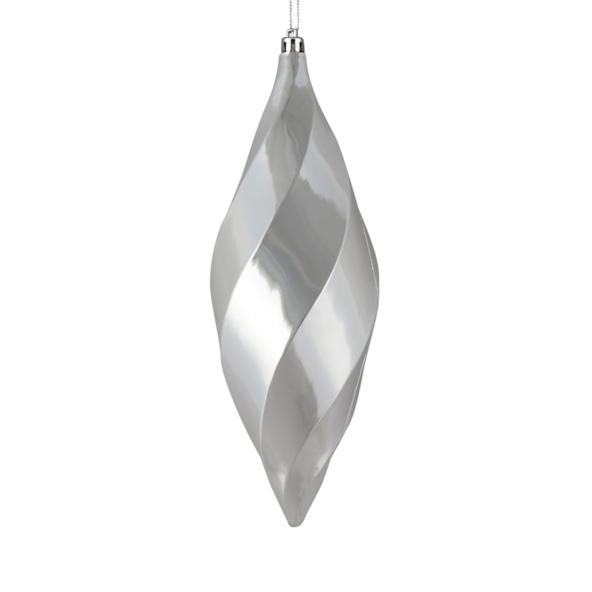 8” Silver Shiny Swirl Finial 6/Bag
