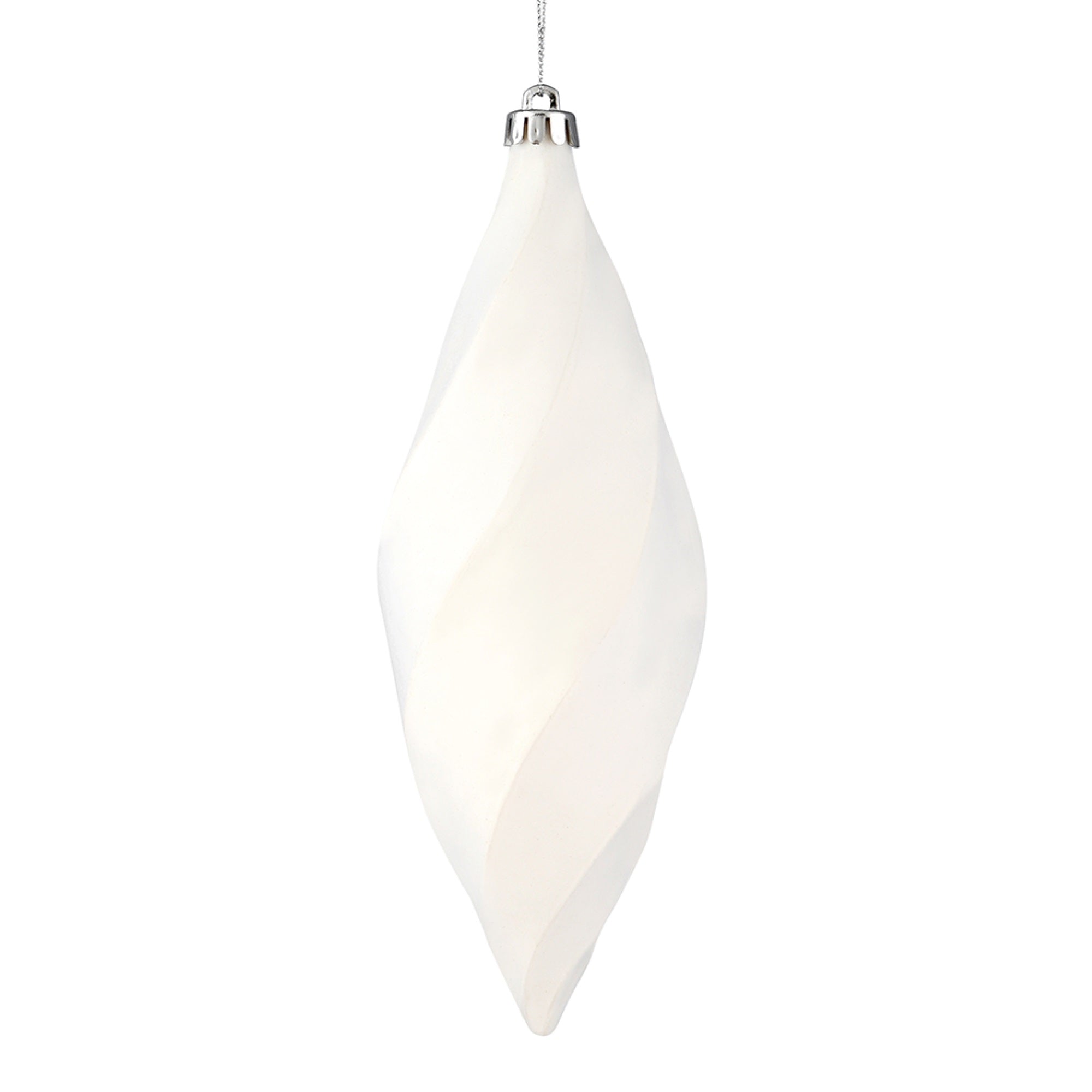 8” White Matte Swirl Finial 6/Bag