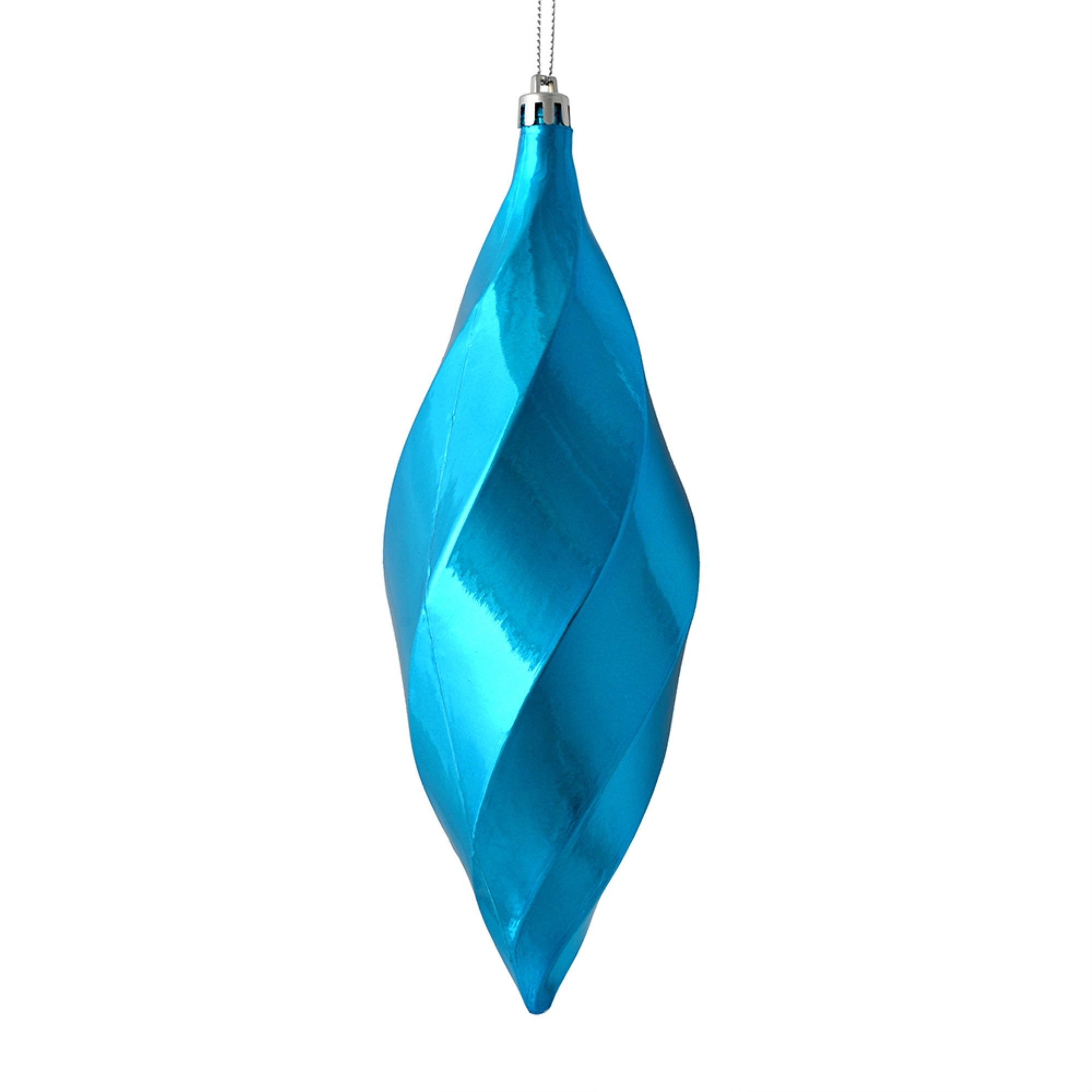 8” Turquoise Shiny Swirl Finial 6/Bag
