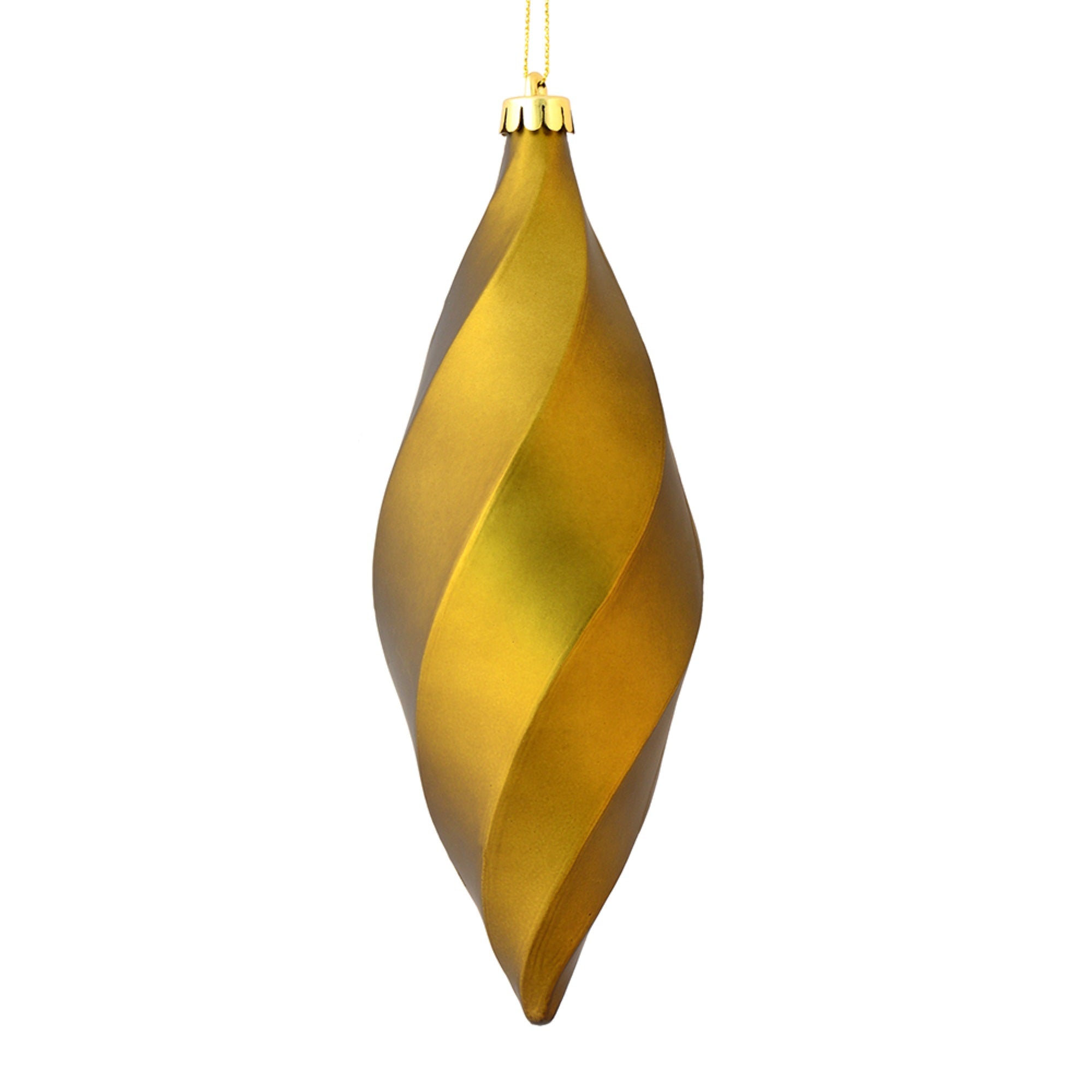8” Olive Matte Swirl Finial 6/Bag