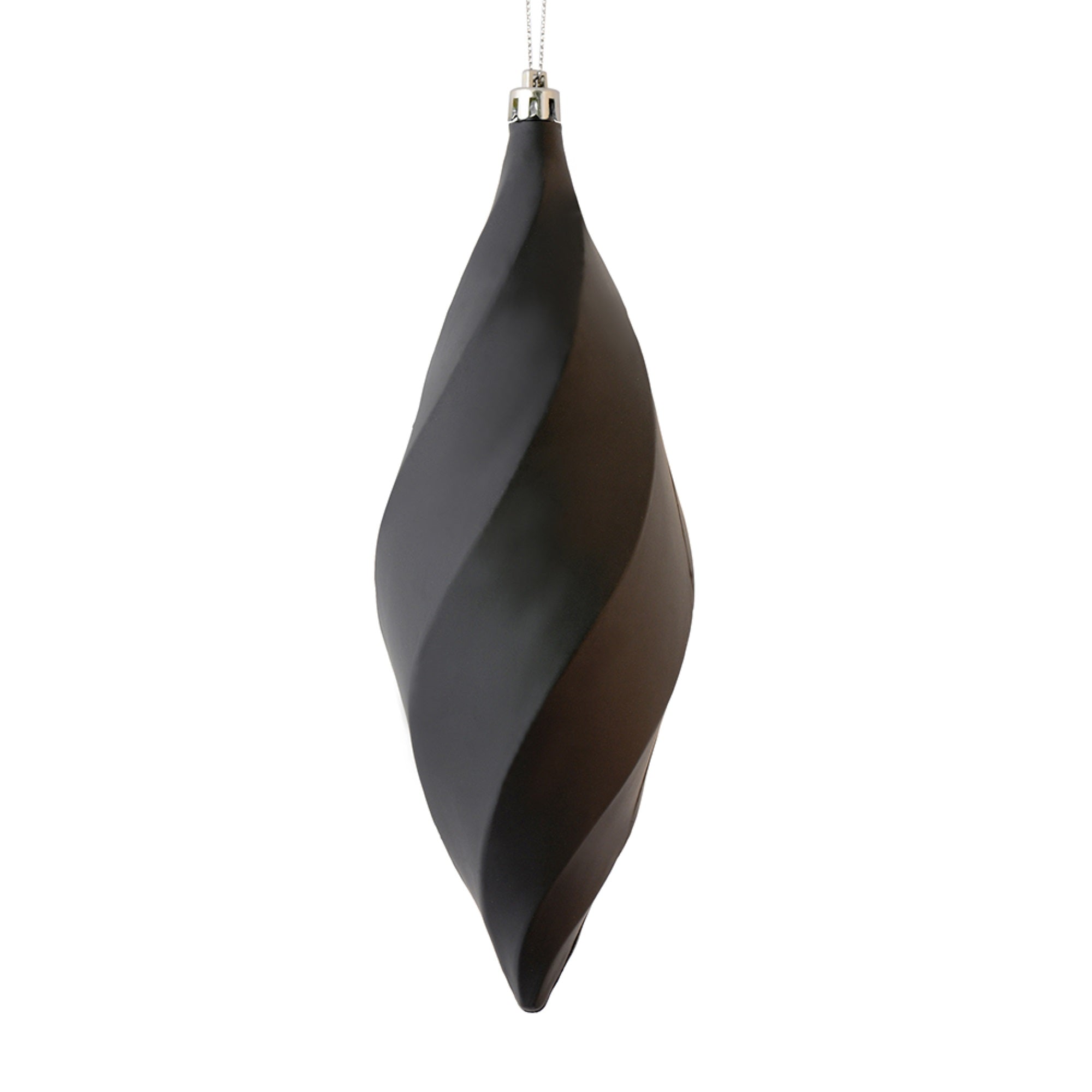 8” Black Matte Swirl Finial 6/Bag