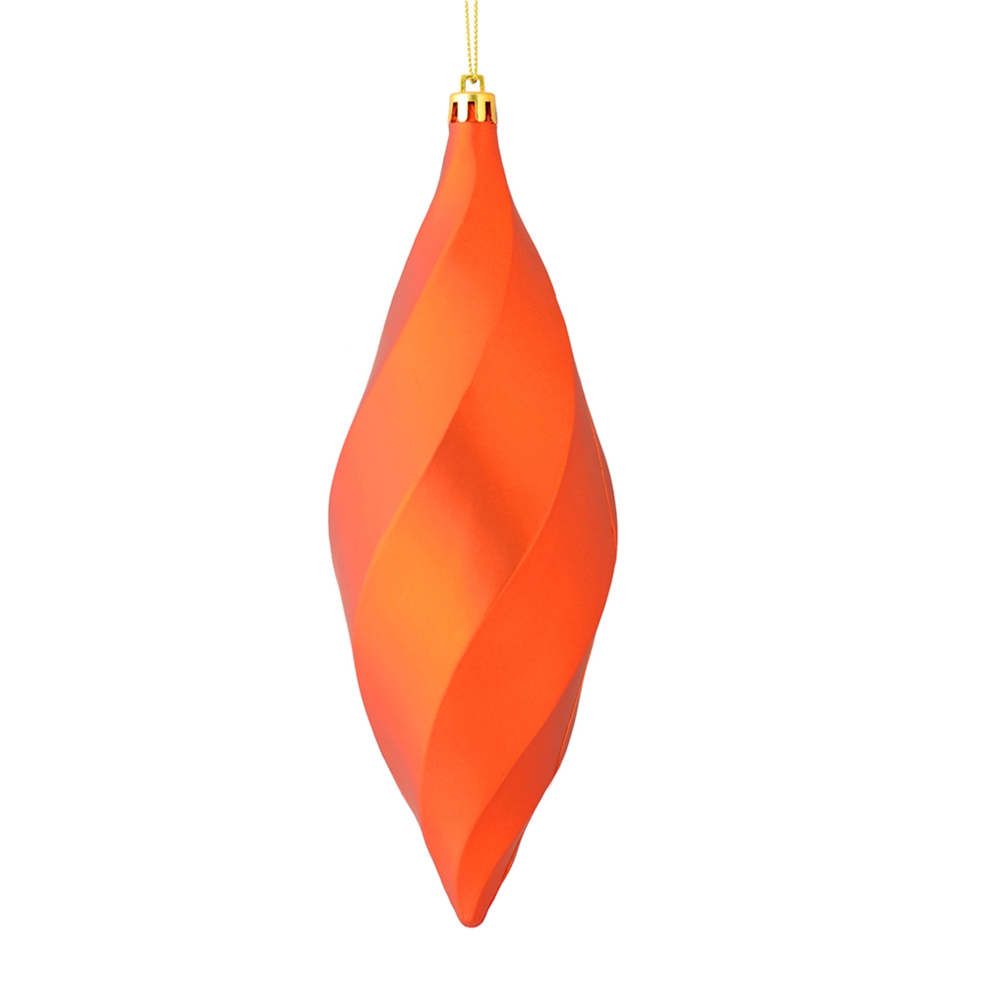 8” Burnish Orange Matte Swrl Finial 6/Bg