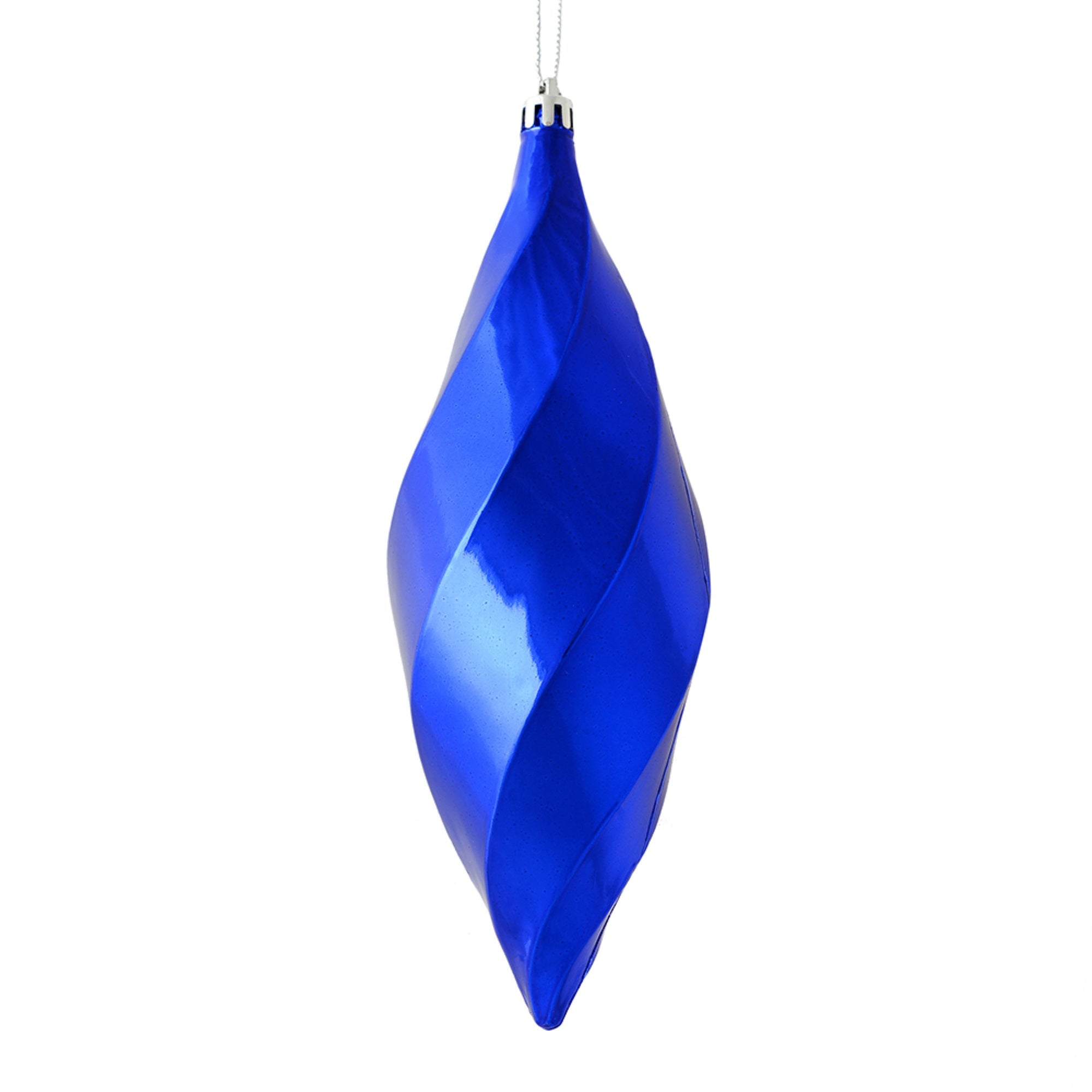 8” Cobalt Blue Shiny Swirl Finial 6/Bag