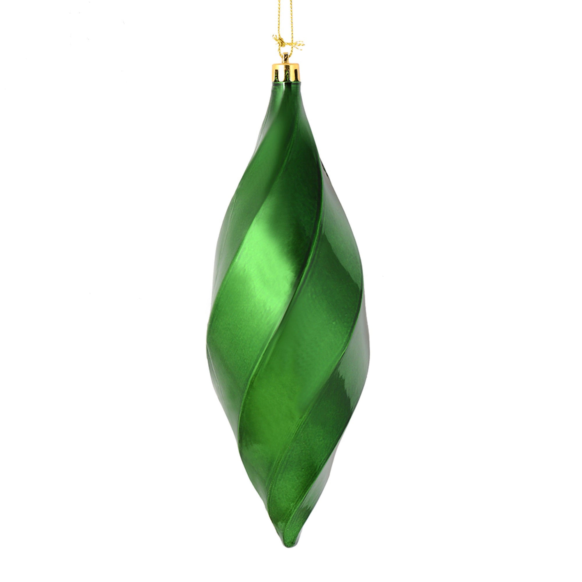 8” Emerald Shiny Swirl Finial 6/Bag