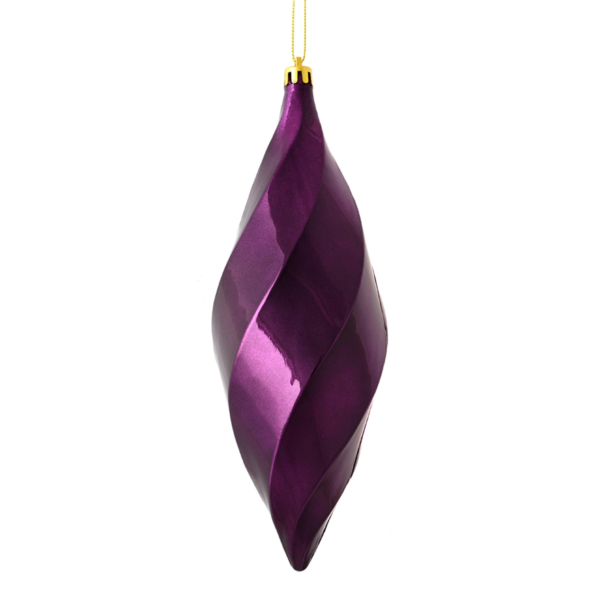 8” Plum Shiny Swirl Finial 6/Bag