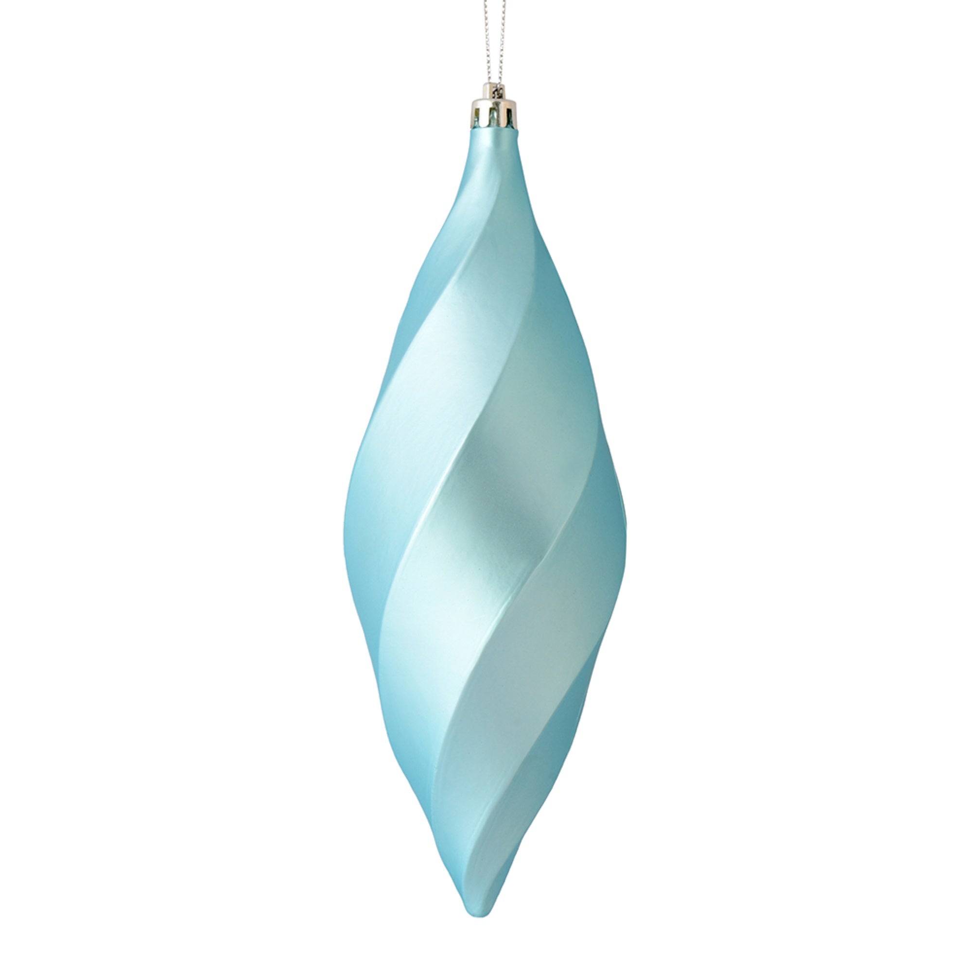 8” Baby Blue Matte Swirl Finial 6/Bag