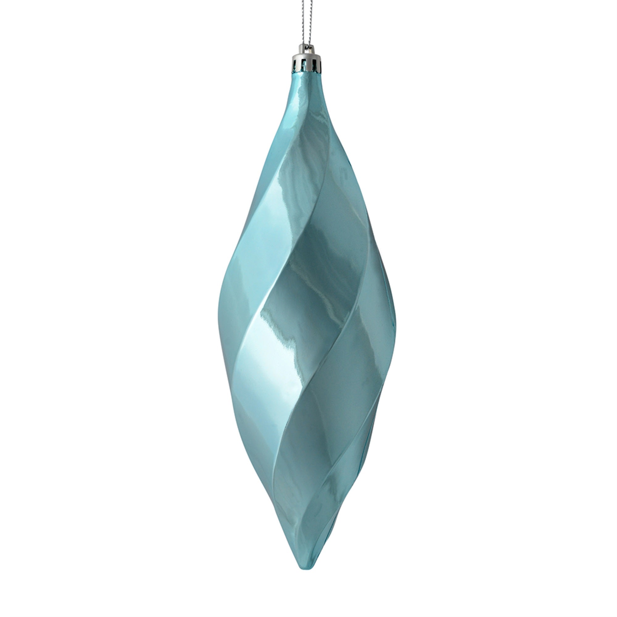 8” Baby Blue Shiny Swirl Finial 6/Bag