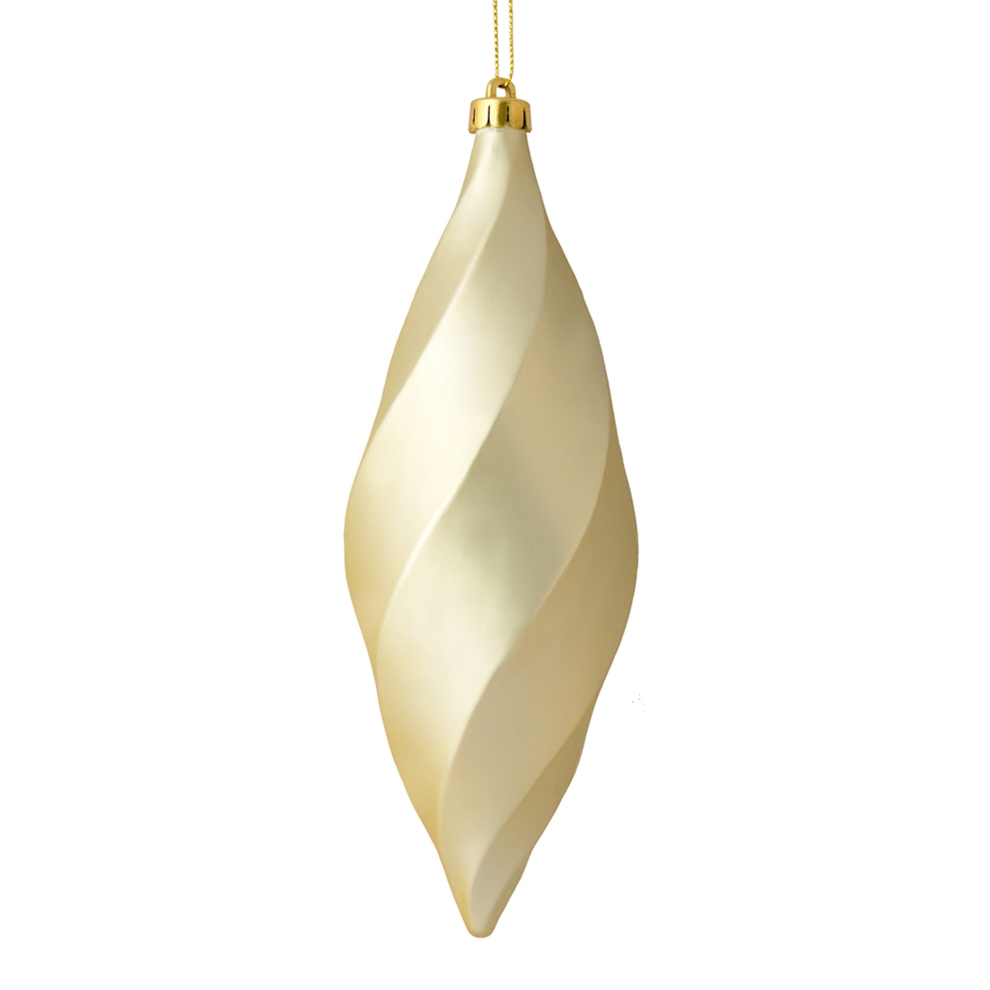 8” Champagne Matte Swirl Finial 6/Bag