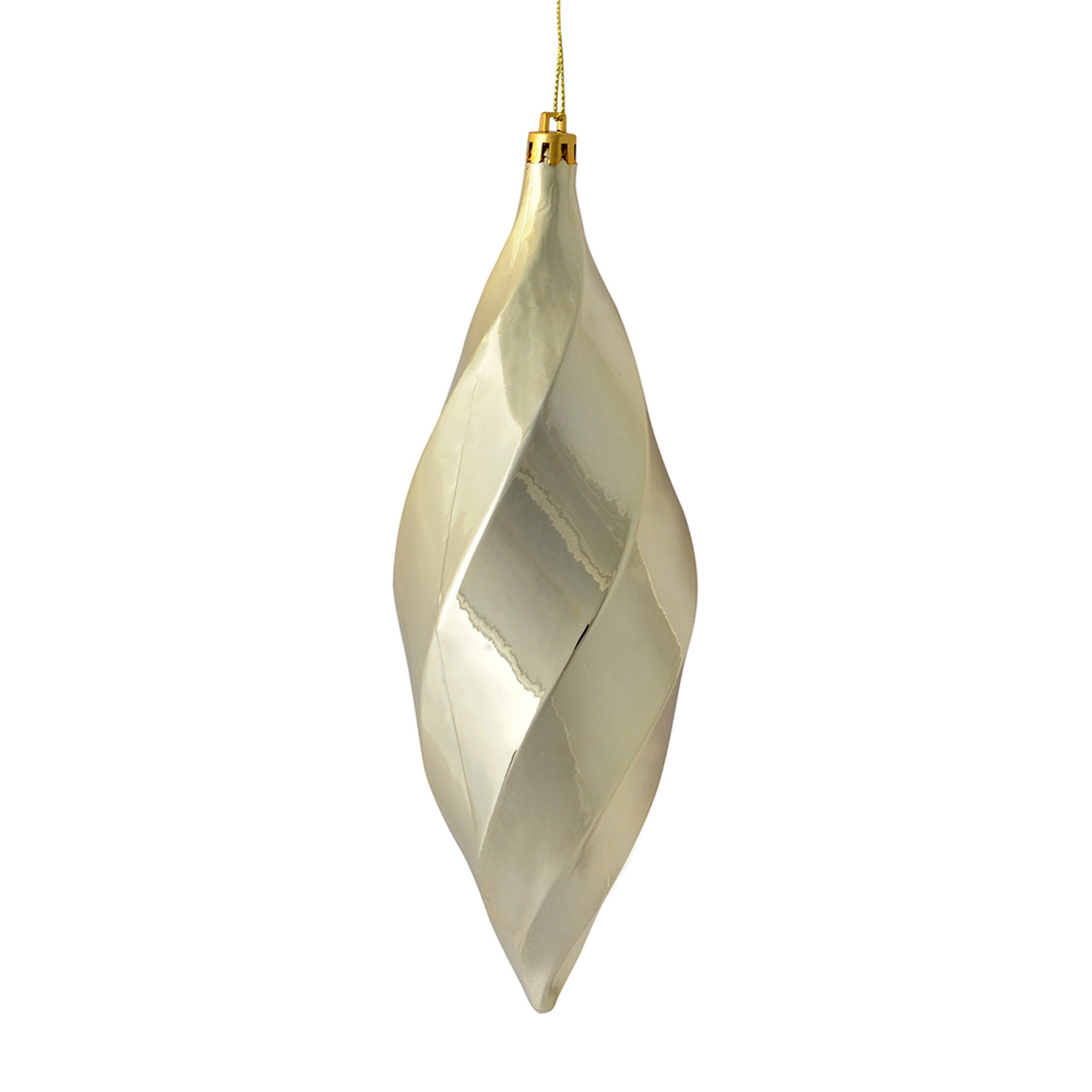 8” Champagne Shiny Swirl Finial 6/Bag
