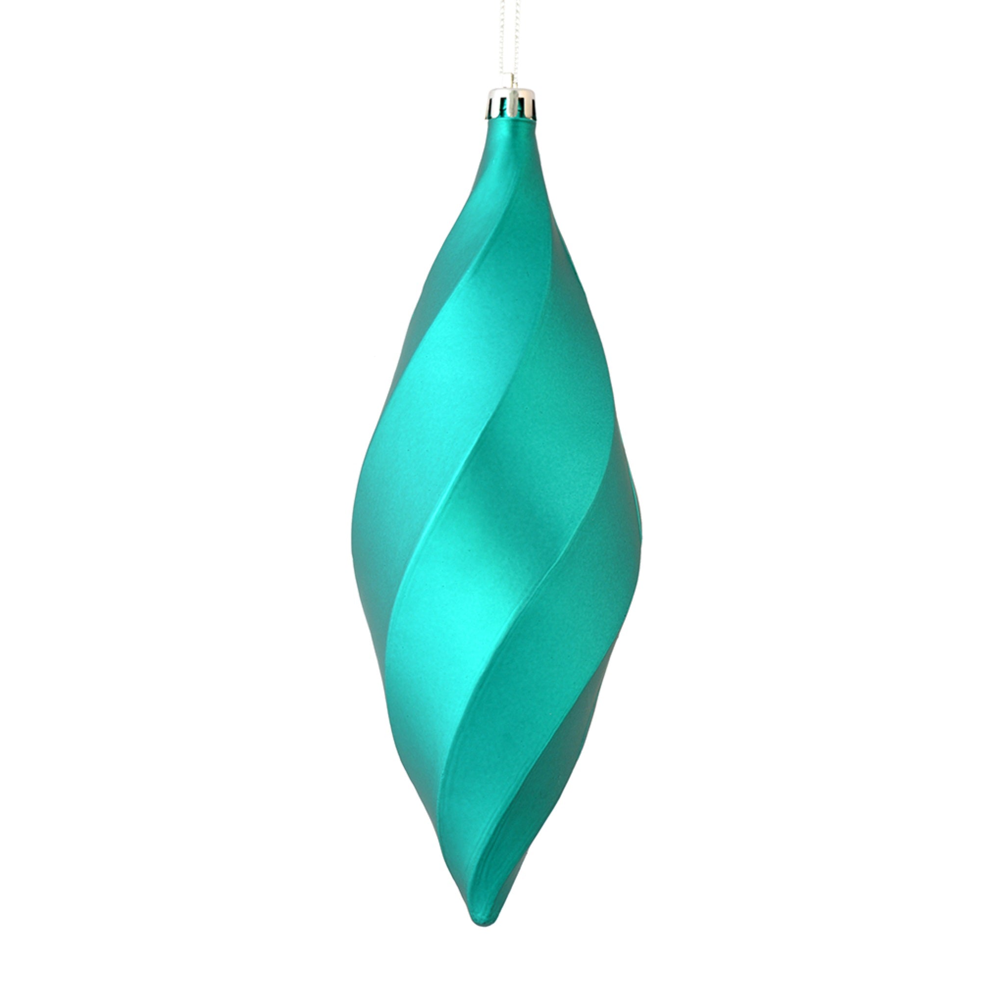 8” Teal Matte Swirl Finial 6/Bag