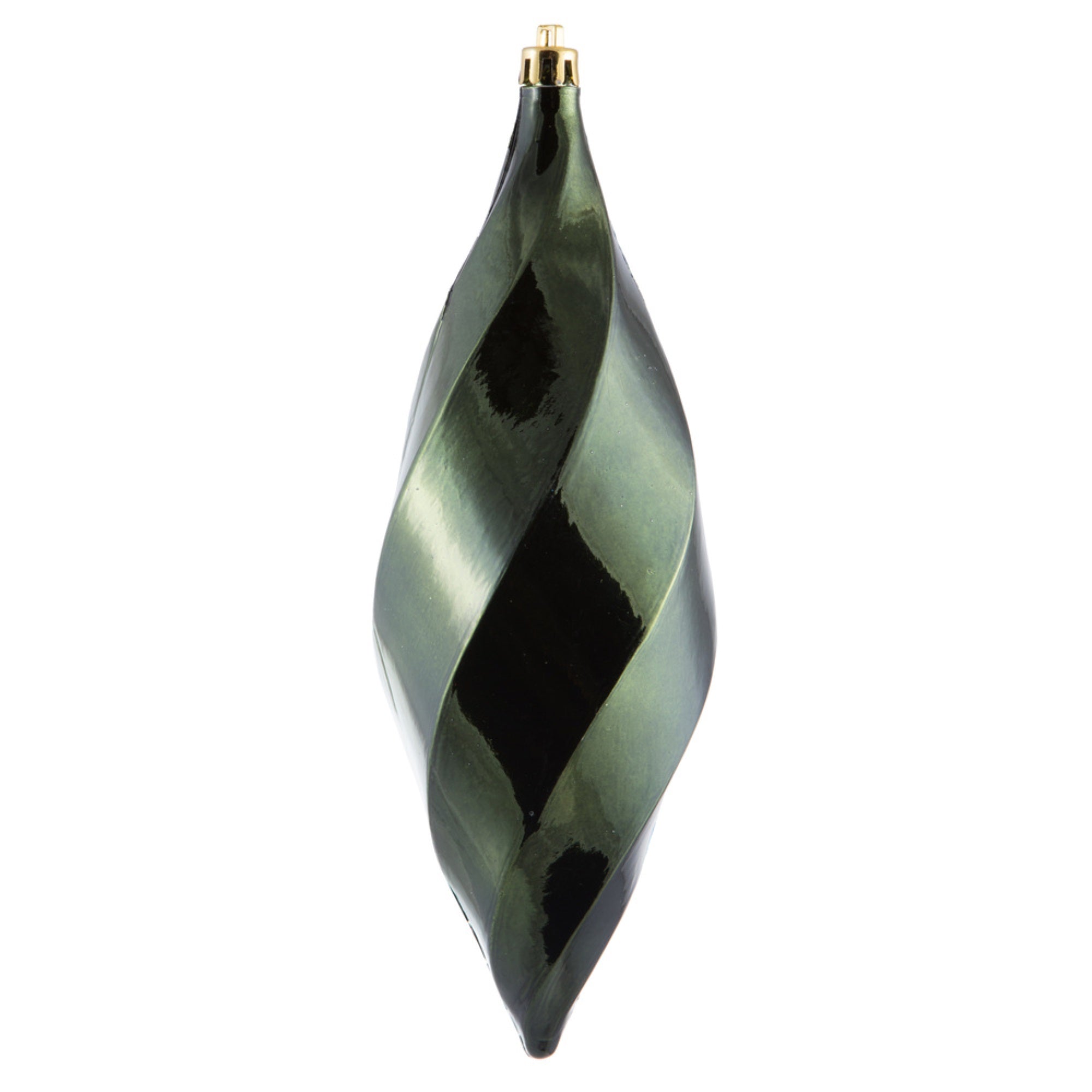 8” Moss Green Shiny Swirl Finial 6/Bag