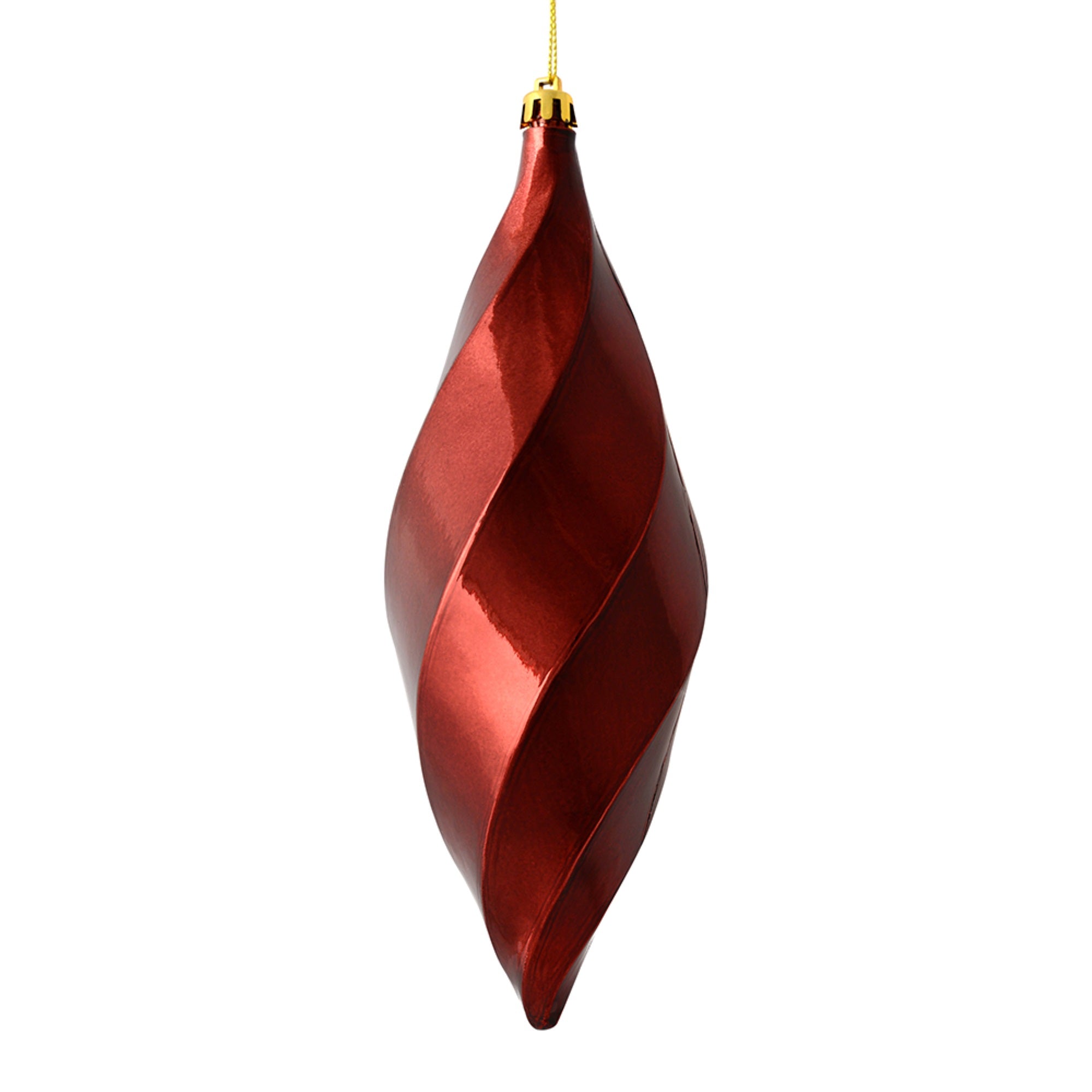 8” Burgundy Shiny Swirl Finial 6/Bag