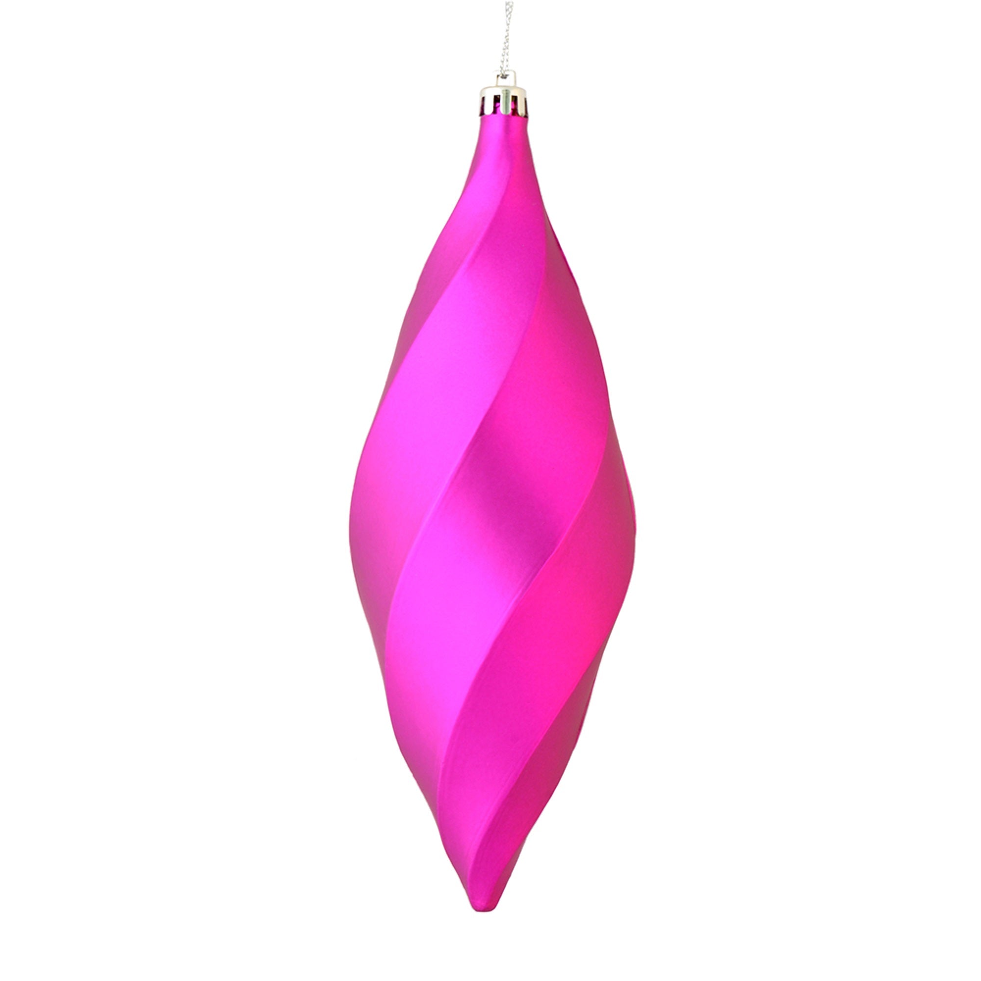 8” Fuchsia Matte Swirl Finial 6/Bag