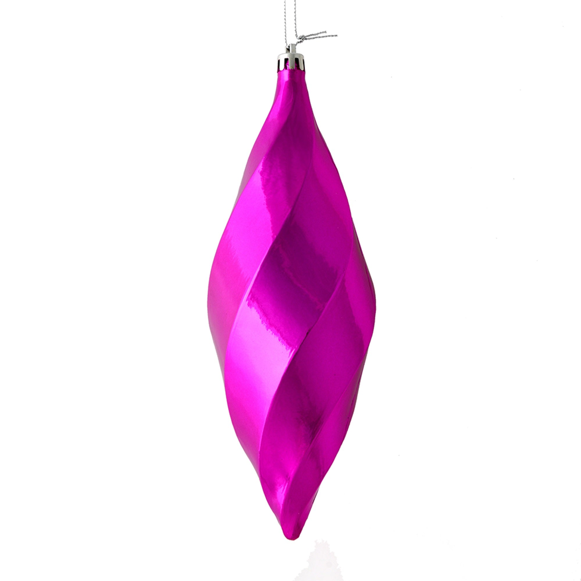 8” Fuchsia Shiny Swirl Finial 6/Bag