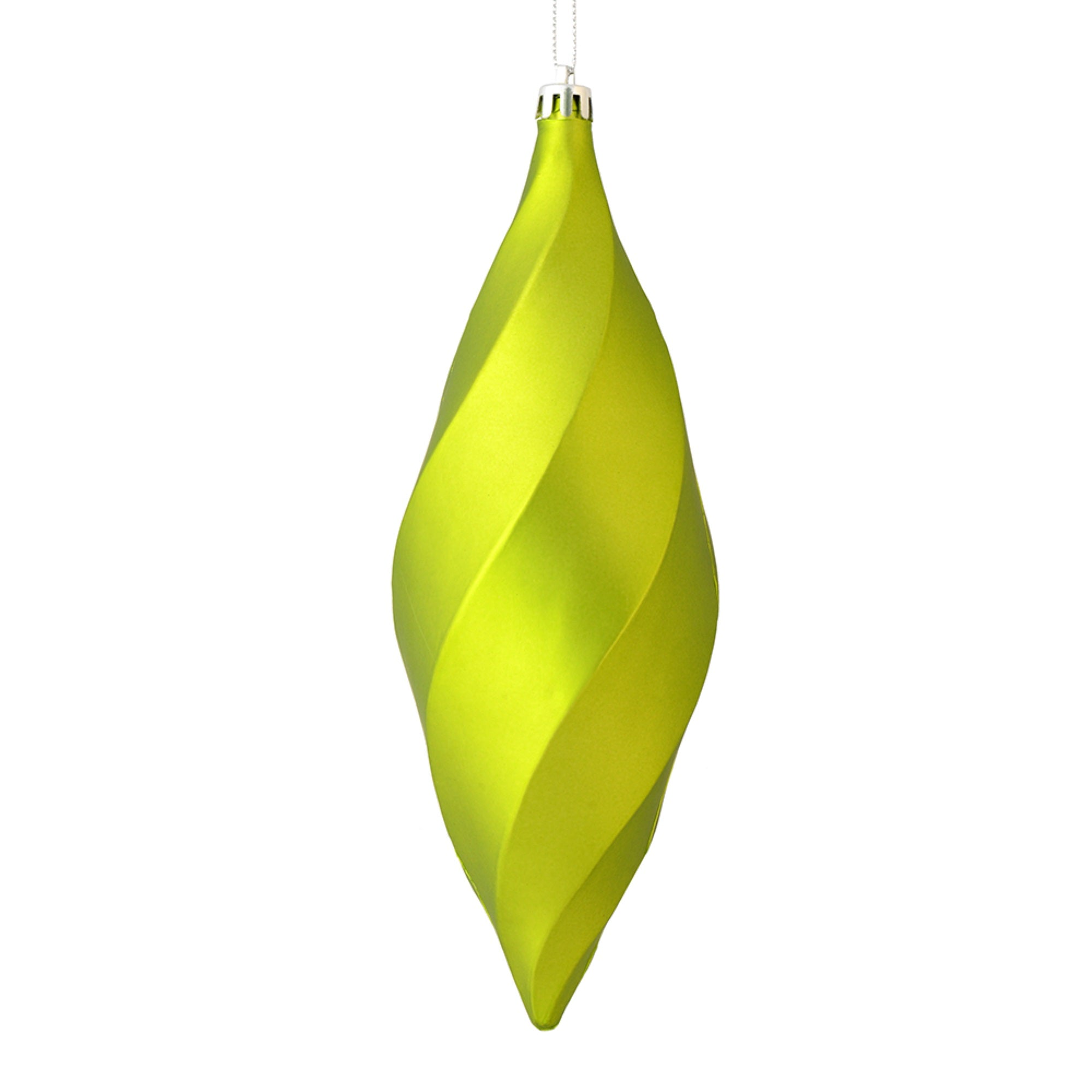 8” Lime Matte Swirl Finial 6/Bag