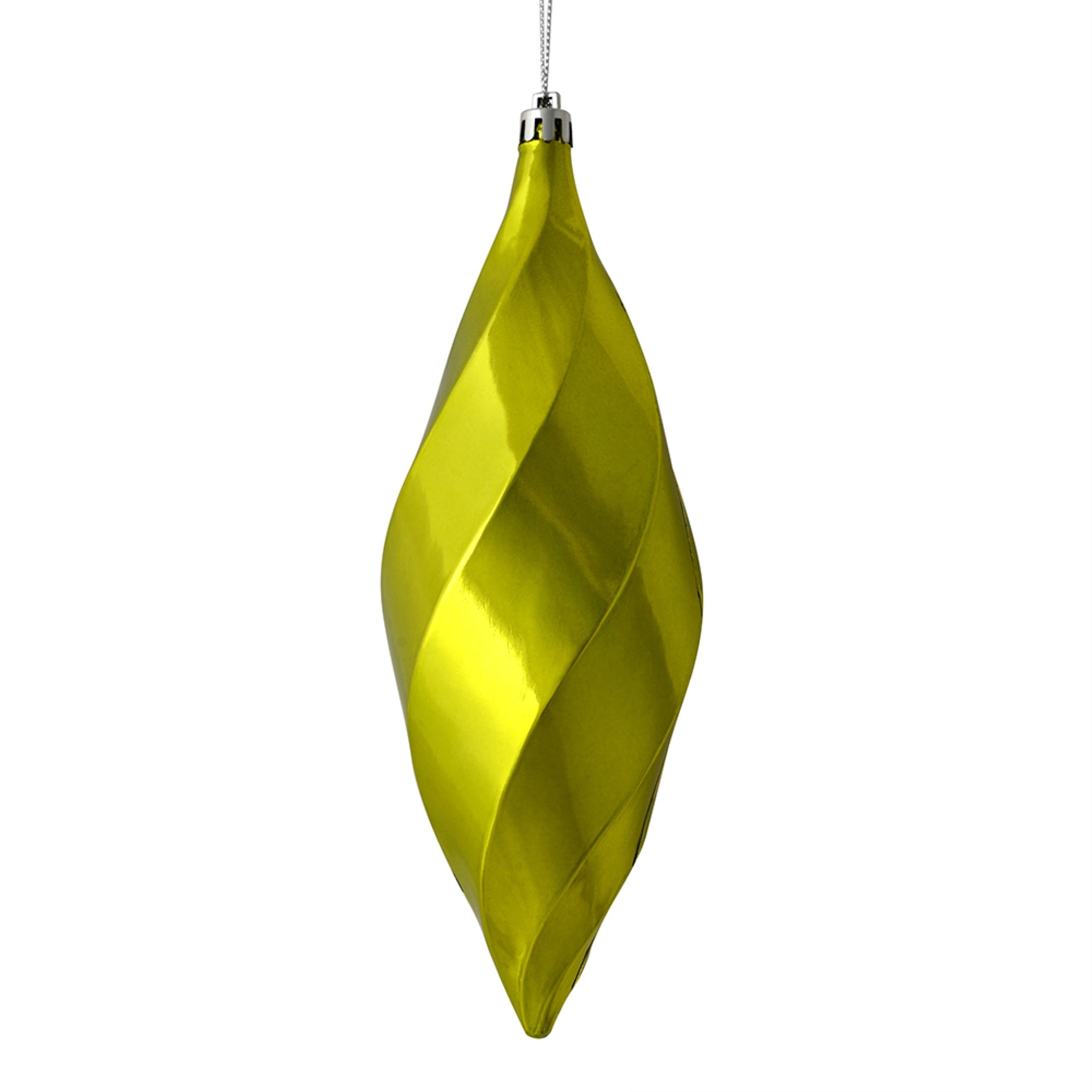 8” Lime Shiny Swirl Finial 6/Bag