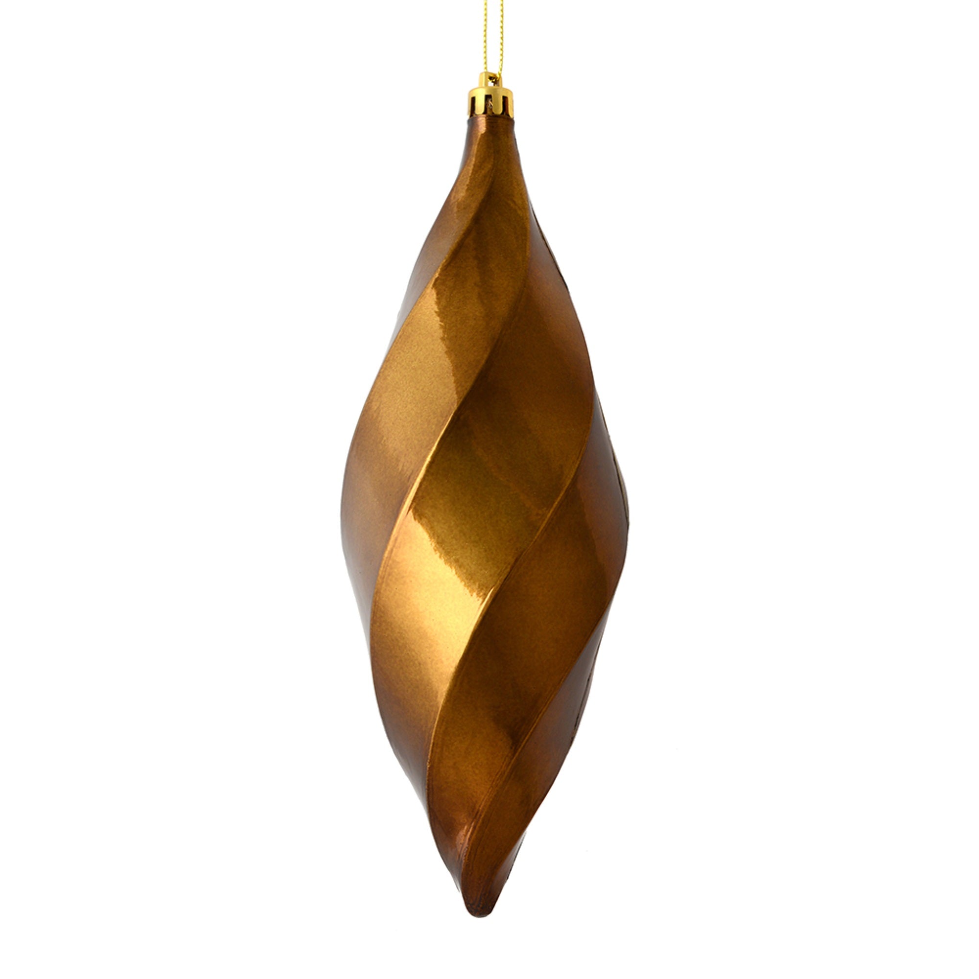 8” Mocha Shiny Swirl Finial 6/Bag
