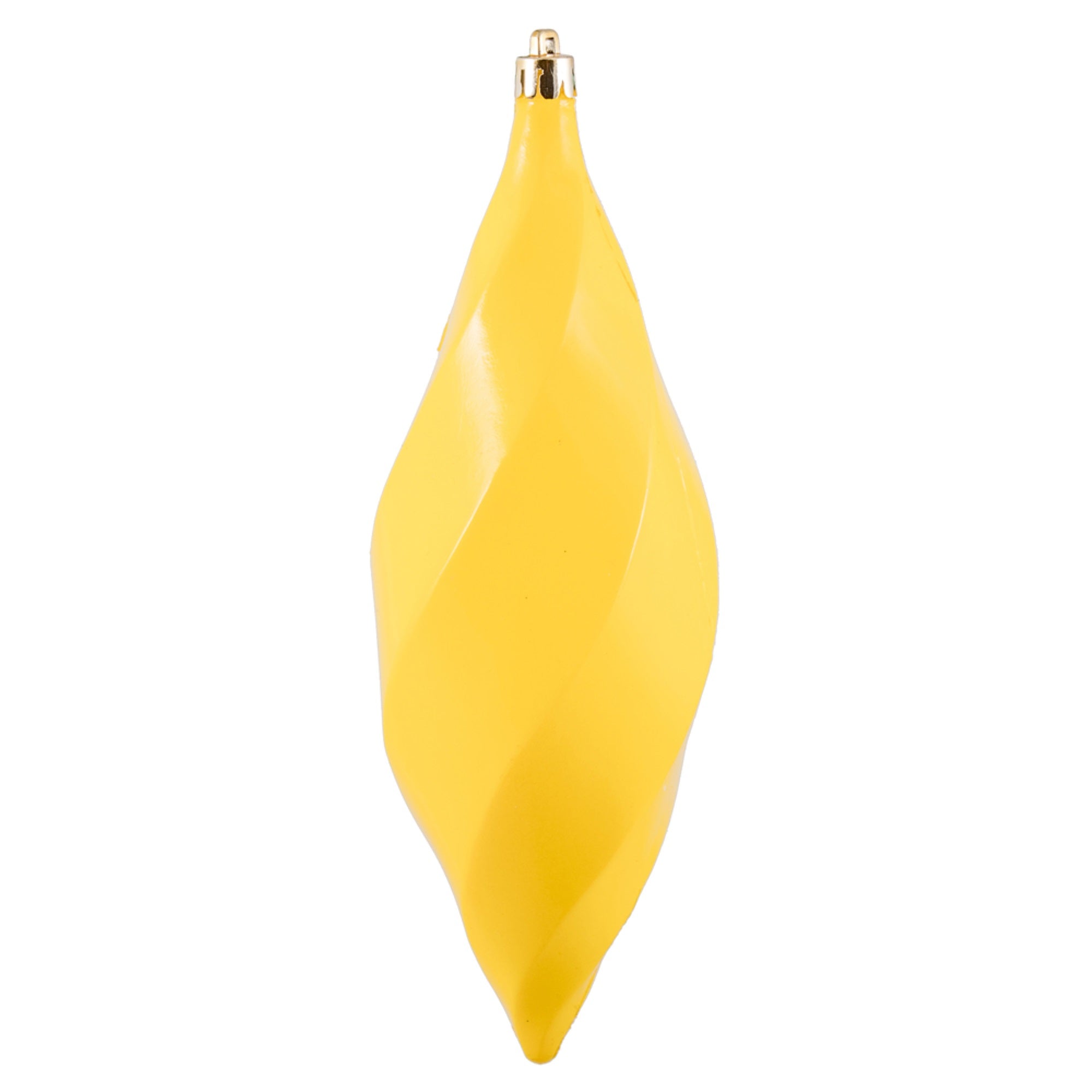8” Yellow Shiny Swirl Finial 6/Bag