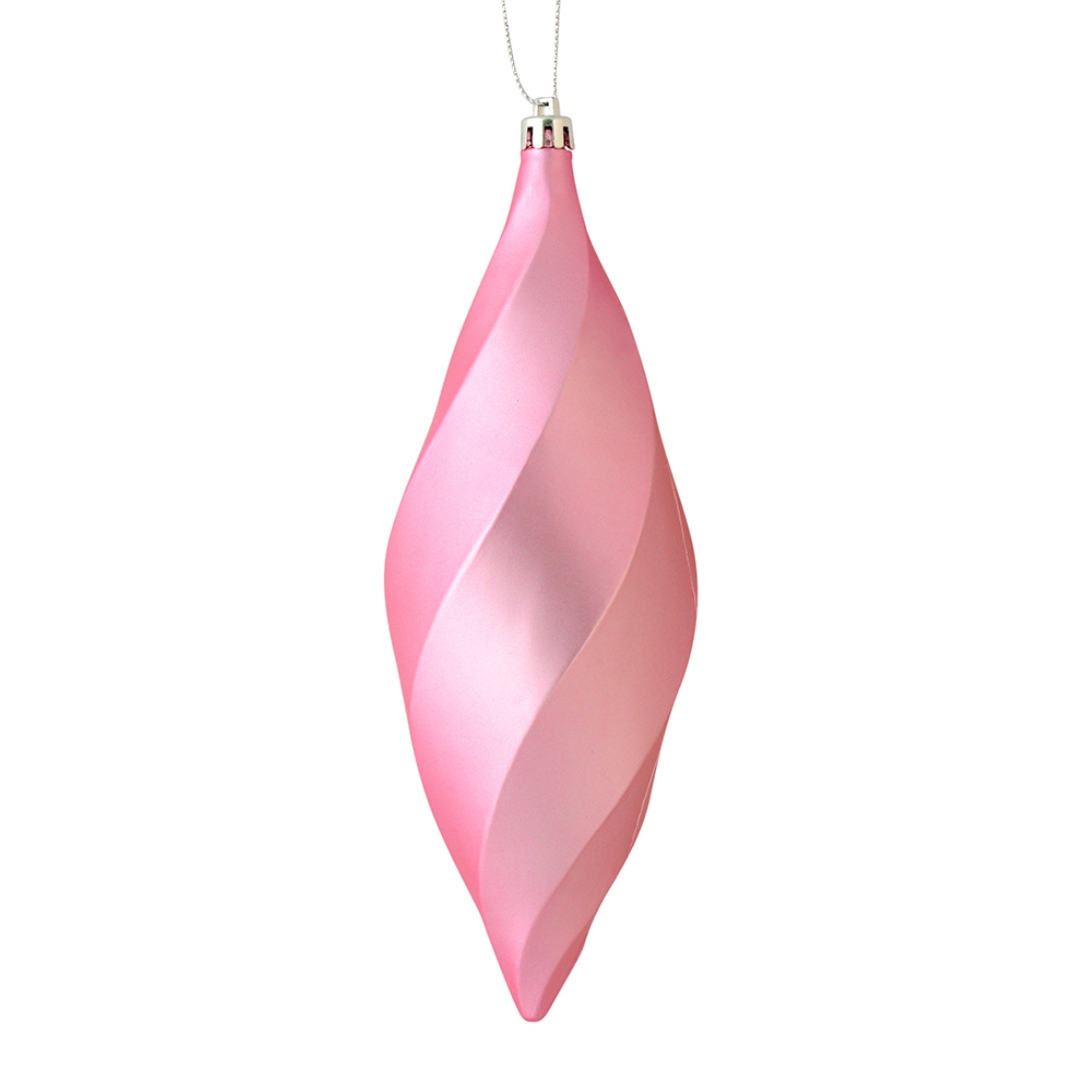 8” Pink Matte Swirl Finial 6/Bag