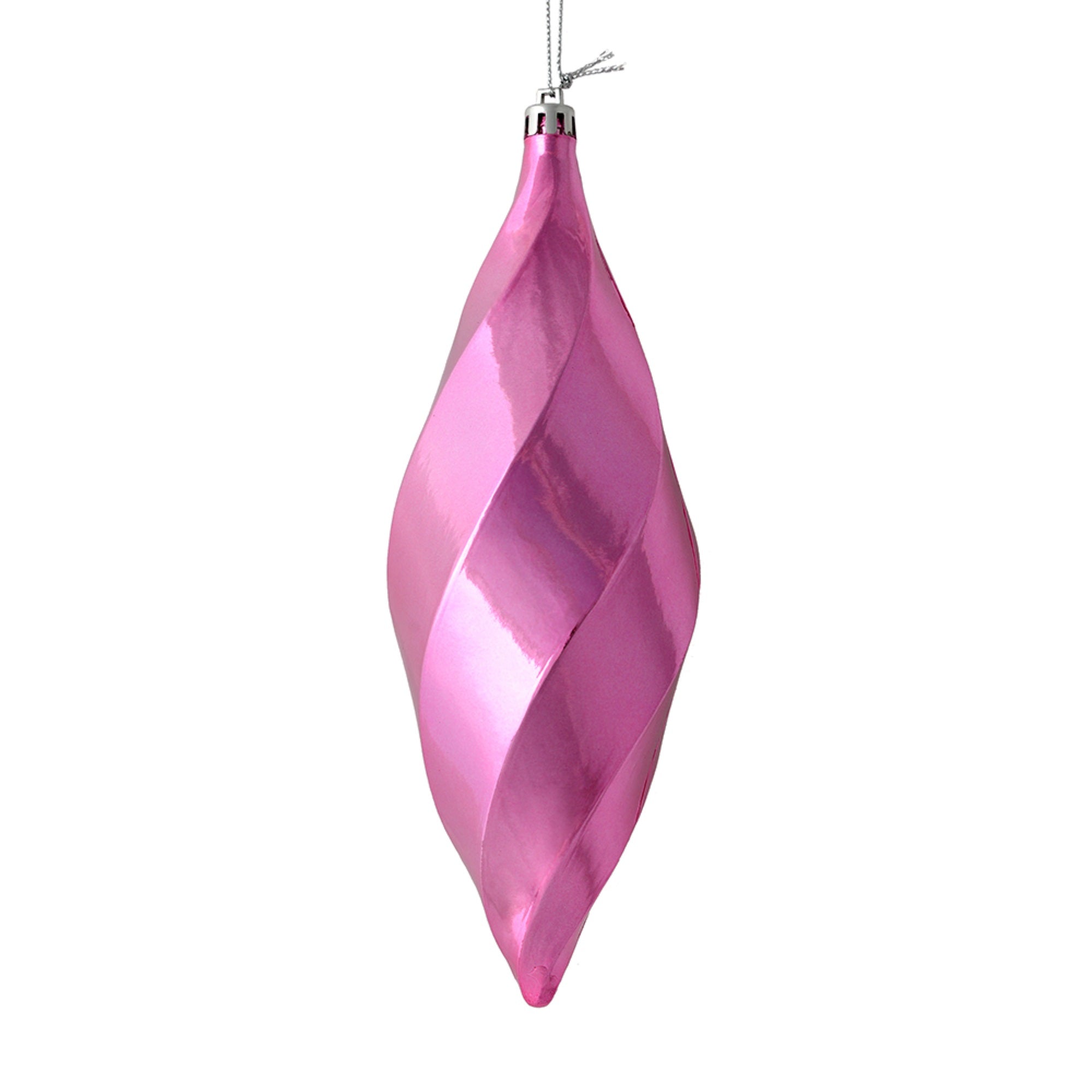 8” Pink Shiny Swirl Finial 6/Bag