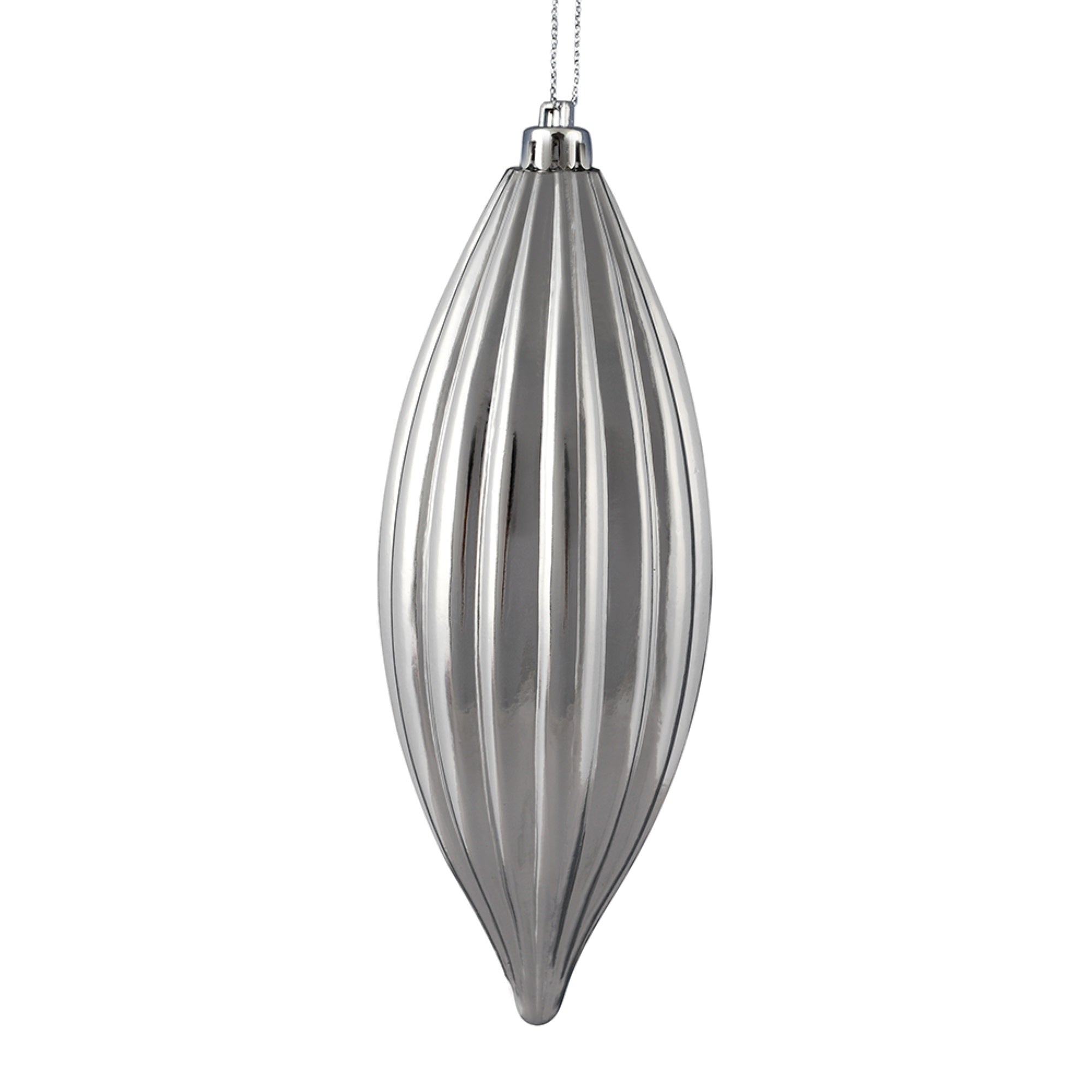 8” Silver Shiny Line Finial 4/Bag